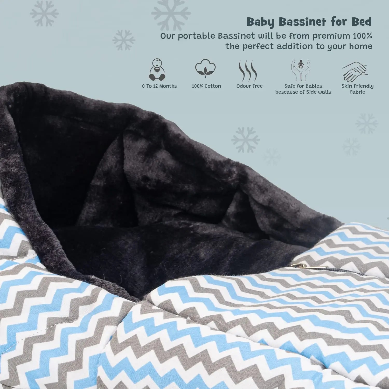 Baybee 3 in 1 Velvet Cotton Baby Bed Cum Carry Bed, Printed Baby Sleeping Bag-Baby Bed - Image 22