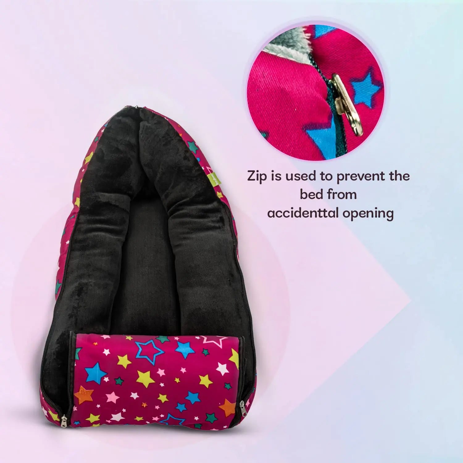 Baybee 3 in 1 Velvet Cotton Baby Bed Cum Carry Bed, Printed Baby Sleeping Bag-Baby Bed - Image 27