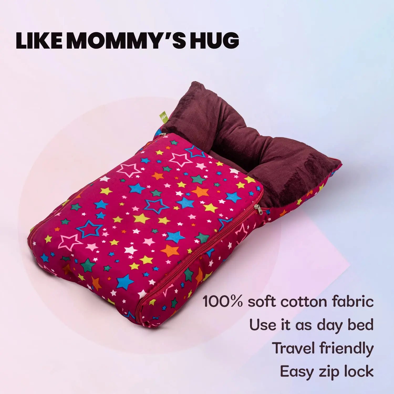 Baybee 3 in 1 Velvet Cotton Baby Bed Cum Carry Bed, Printed Baby Sleeping Bag-Baby Bed - Image 31
