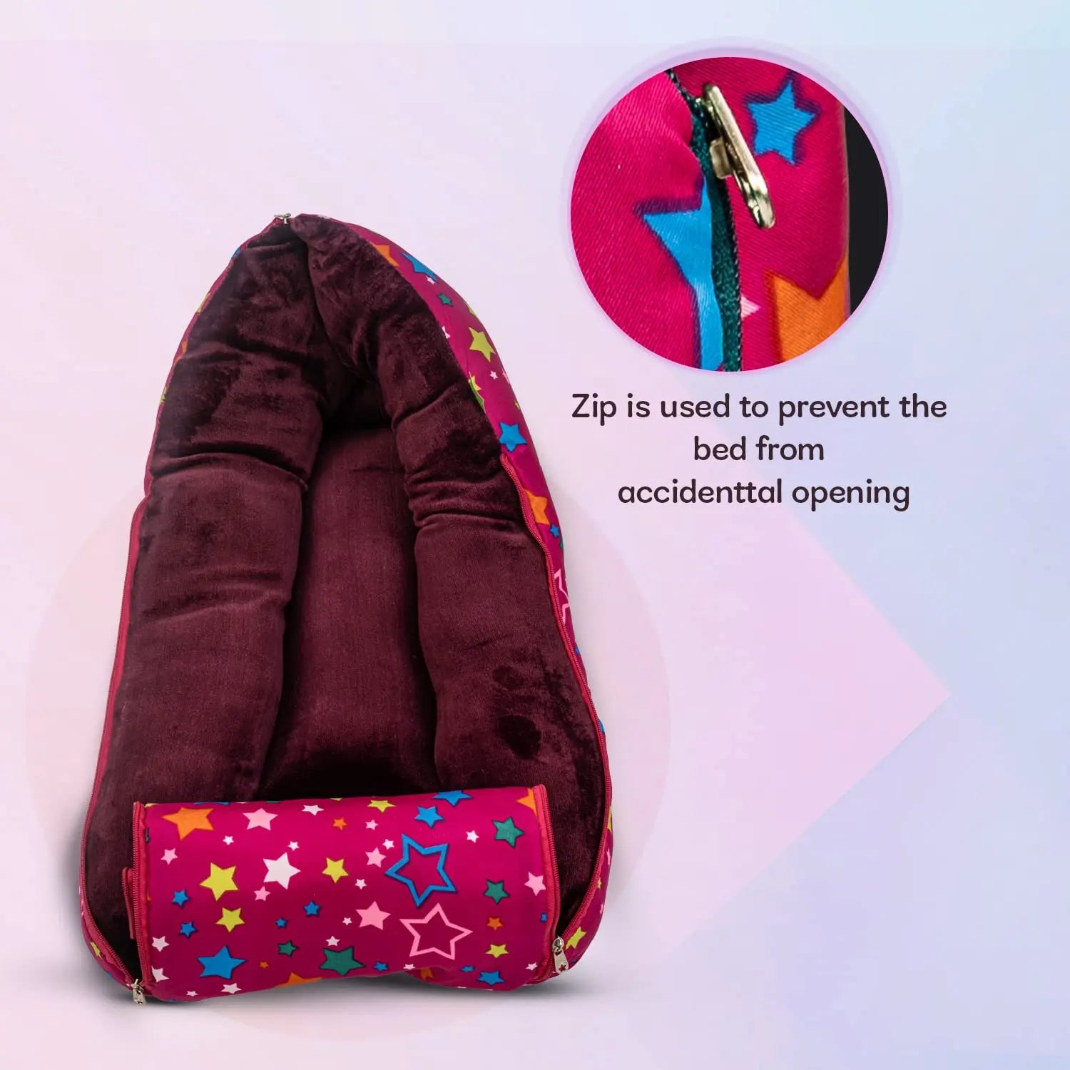 Baybee 3 in 1 Velvet Cotton Baby Bed Cum Carry Bed, Printed Baby Sleeping Bag-Baby Bed - Image 33