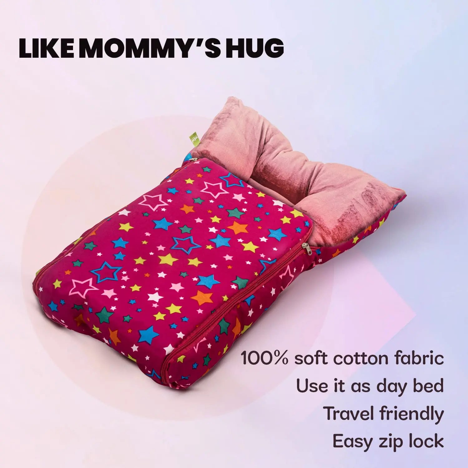 Baybee 3 in 1 Velvet Cotton Baby Bed Cum Carry Bed, Printed Baby Sleeping Bag-Baby Bed - Image 38