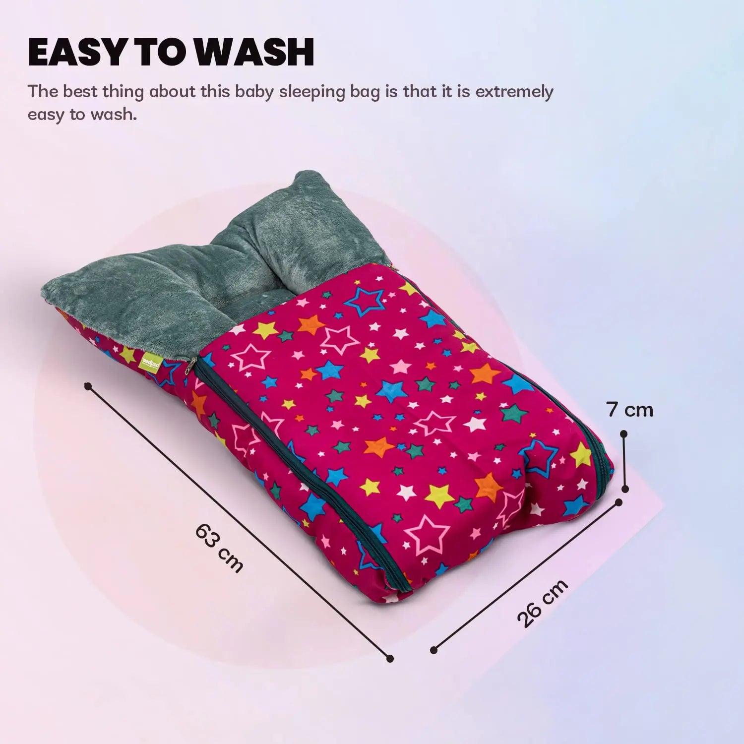 Baybee 3 in 1 Velvet Cotton Baby Bed Cum Carry Bed, Printed Baby Sleeping Bag-Baby Bed - Image 49
