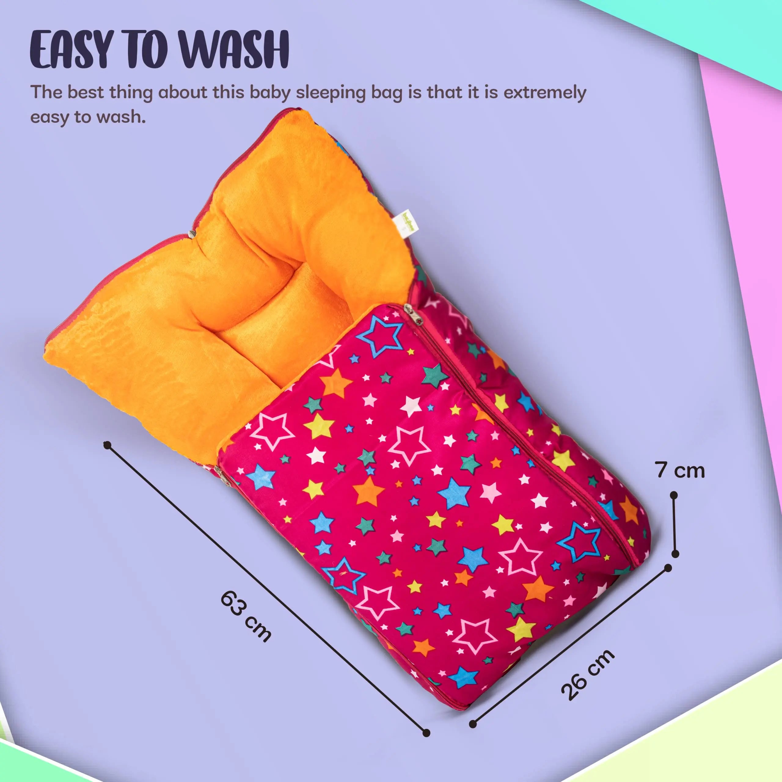 Baybee 3 in 1 Velvet Cotton Baby Bed Cum Carry Bed, Printed Baby Sleeping Bag-Baby Bed - Image 55