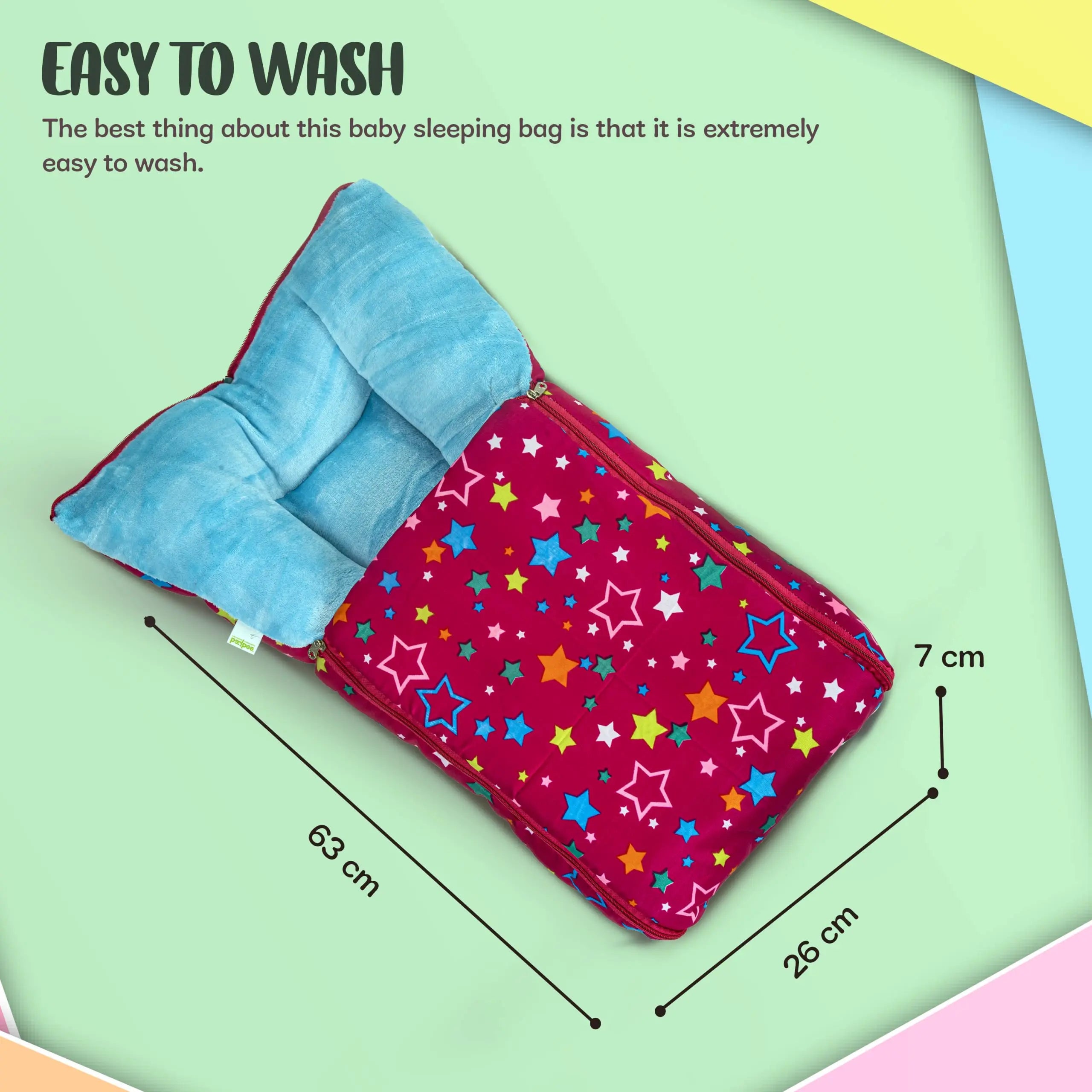 Baybee 3 in 1 Velvet Cotton Baby Bed Cum Carry Bed, Printed Baby Sleeping Bag-Baby Bed - Image 61