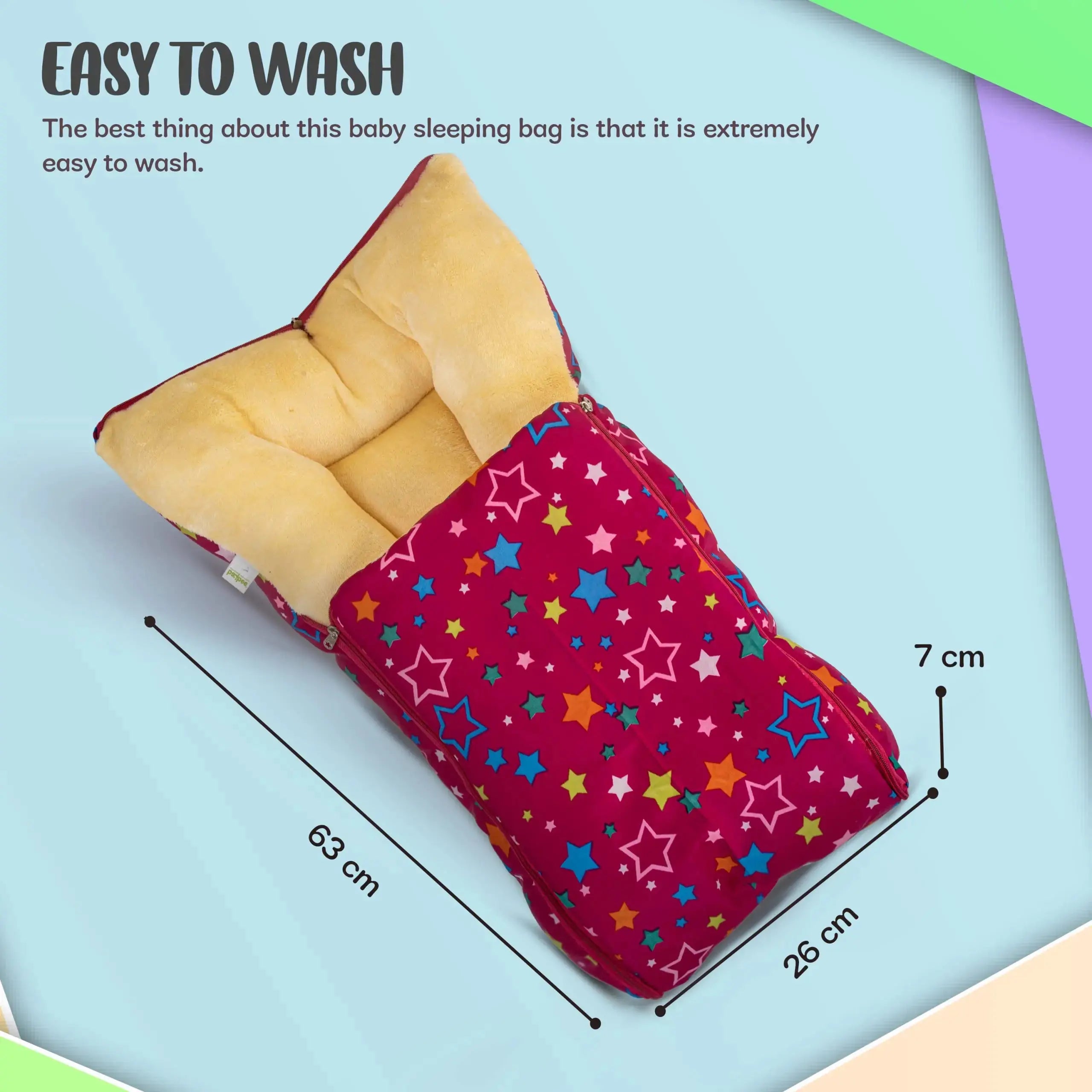Baybee 3 in 1 Velvet Cotton Baby Bed Cum Carry Bed, Printed Baby Sleeping Bag-Baby Bed - Image 67