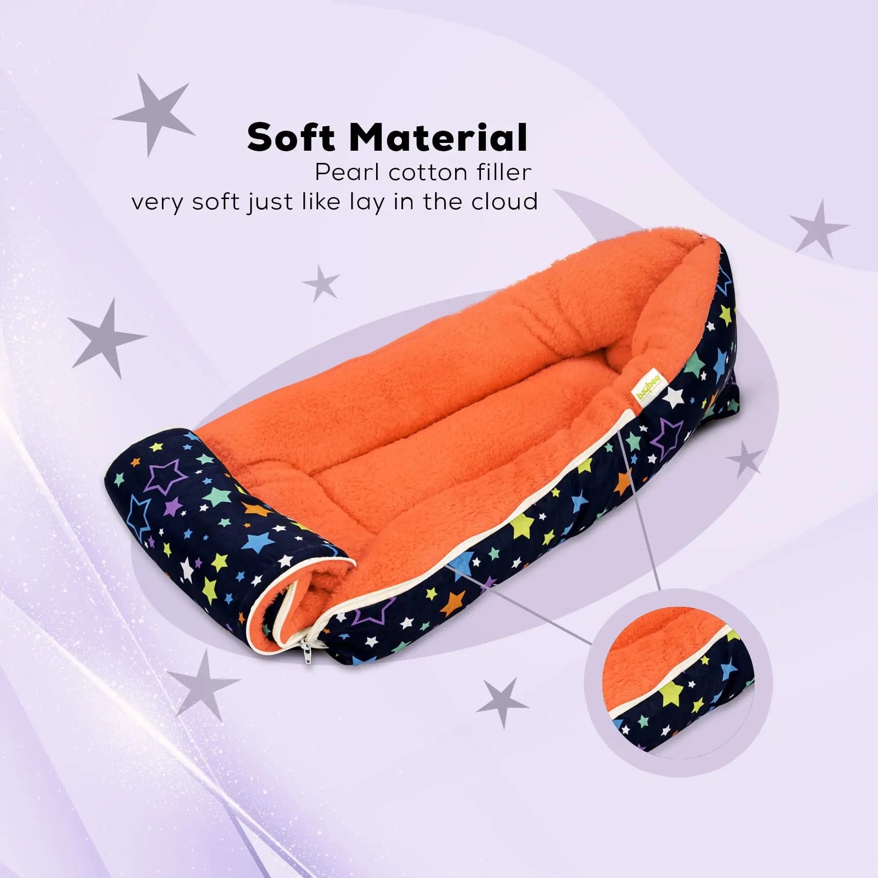 Baybee Little Max 3 in 1 Baby's Cotton Bed Cum Carry Bed Printed Baby Sleeping Bag - Image 3