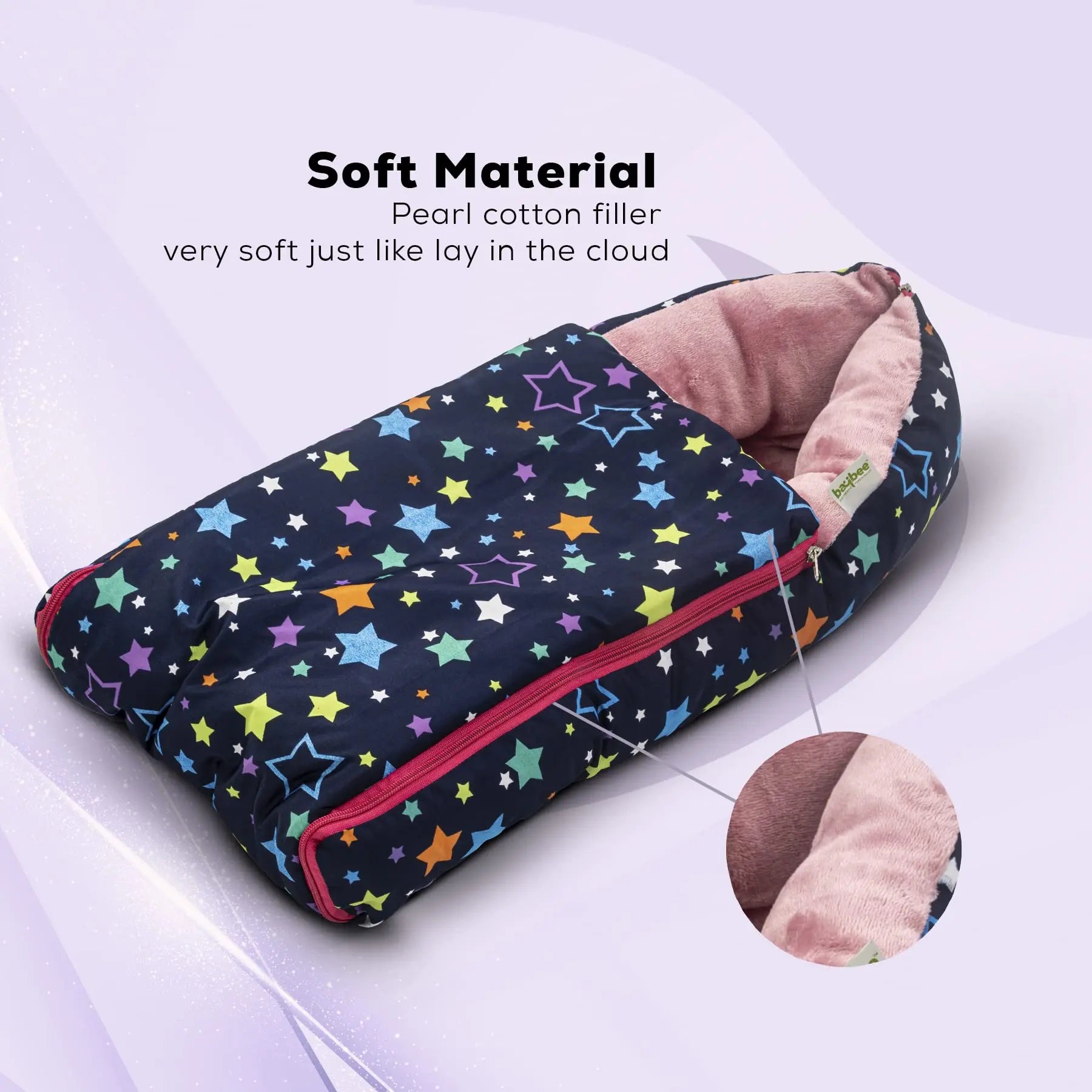 Baybee Little Max 3 in 1 Baby's Cotton Bed Cum Carry Bed Printed Baby Sleeping Bag - Image 11