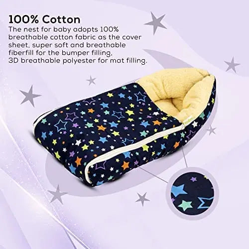 Baybee Little Max 3 in 1 Baby's Cotton Bed Cum Carry Bed Printed Baby Sleeping Bag - Image 21