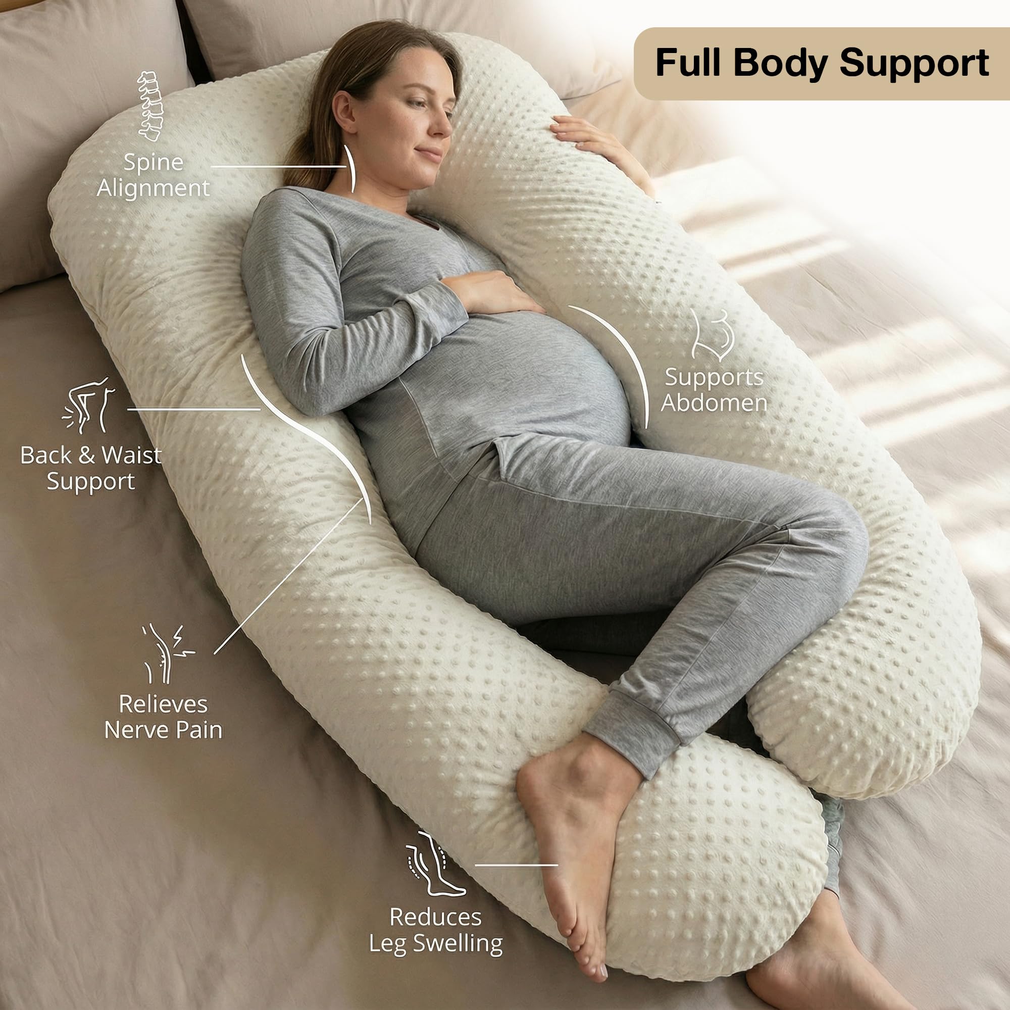 Baybee Maternity Pillows for Pregnancy Sleeping with 360° - Image 4