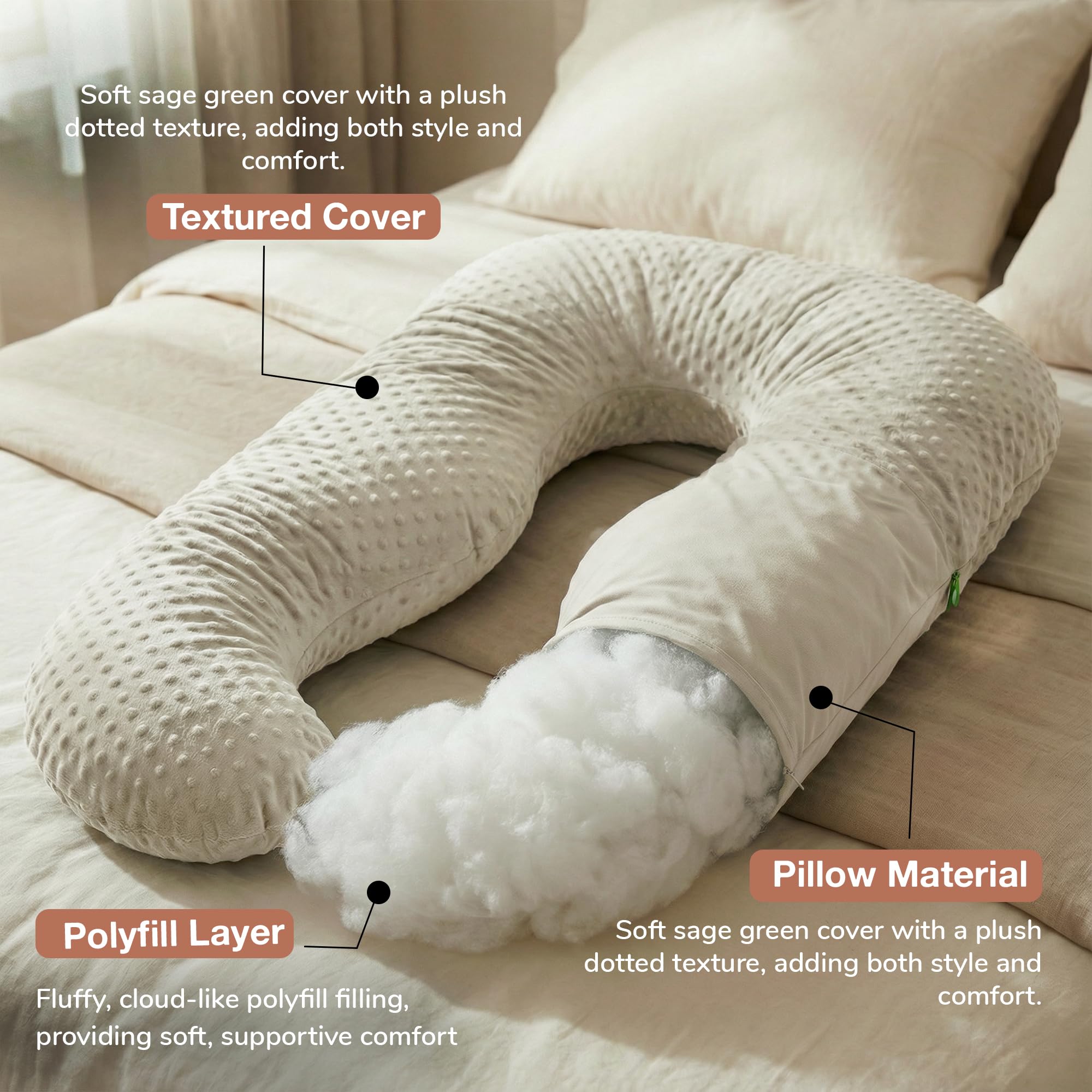 Baybee Maternity Pillows for Pregnancy Sleeping with 360° - Image 5