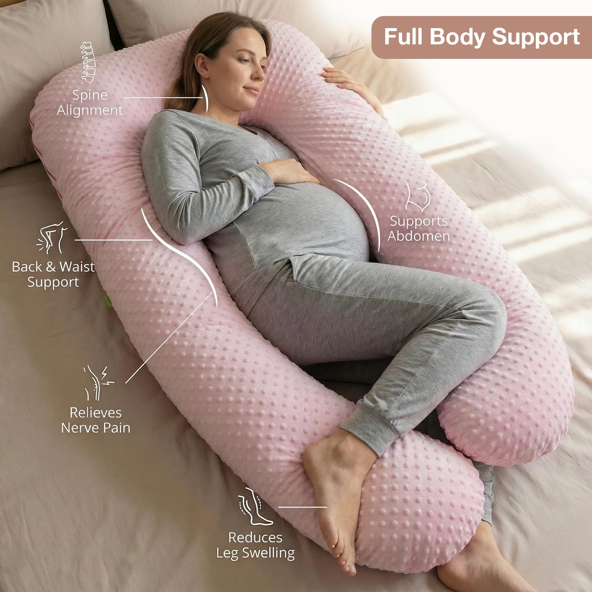 Baybee Maternity Pillows for Pregnancy Sleeping with 360° - Image 13