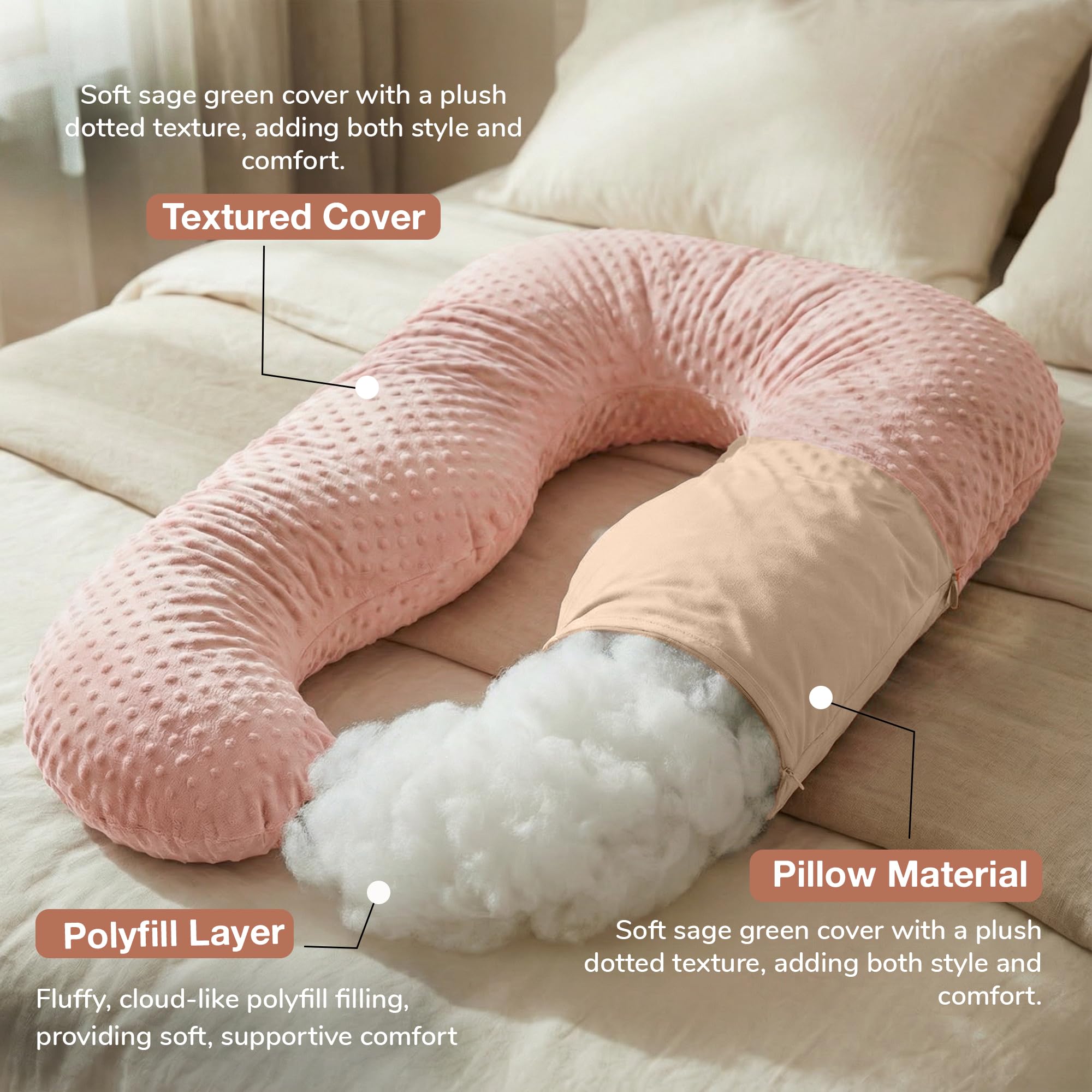 Baybee Maternity Pillows for Pregnancy Sleeping with 360° - Image 23