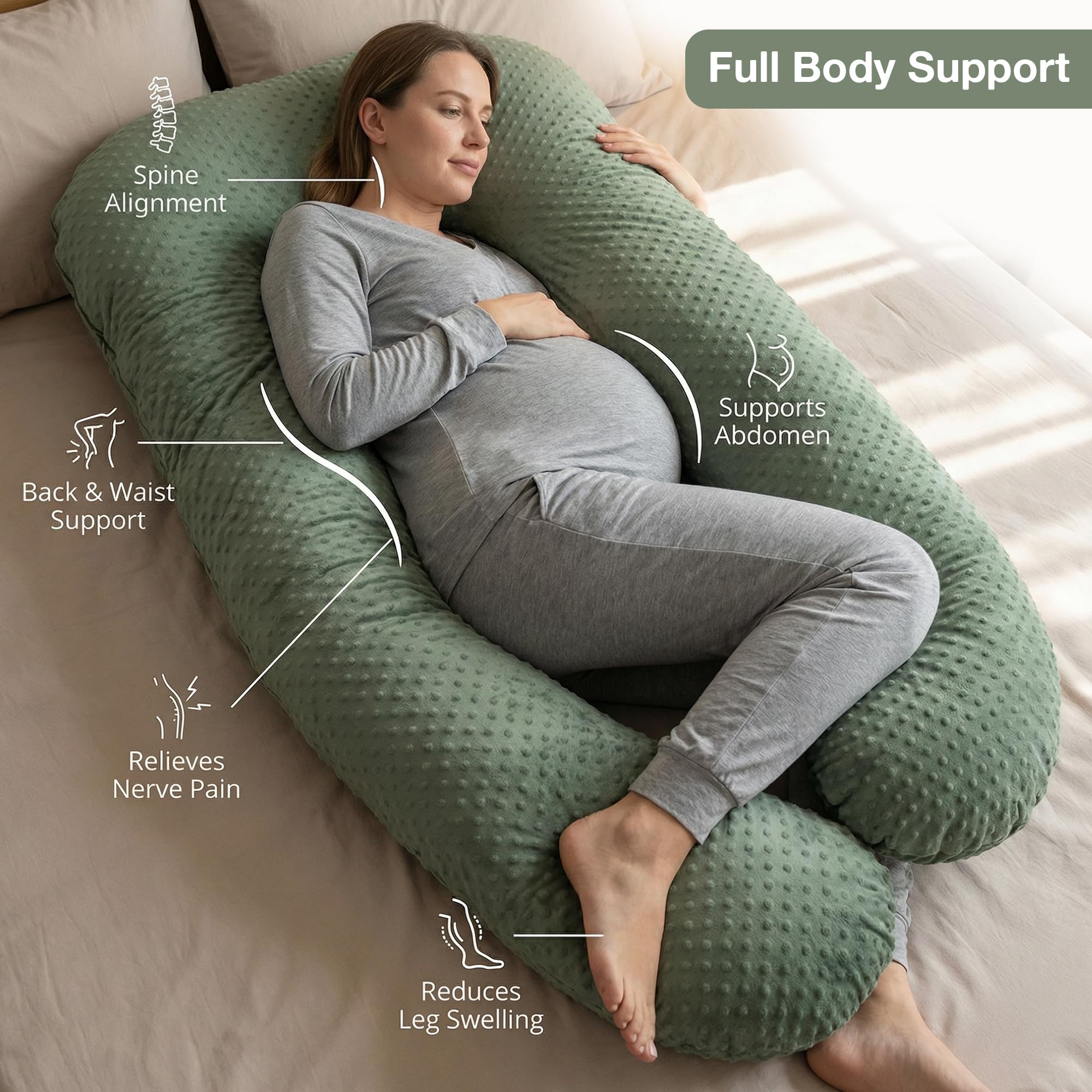 Baybee Maternity Pillows for Pregnancy Sleeping with 360° - Image 31