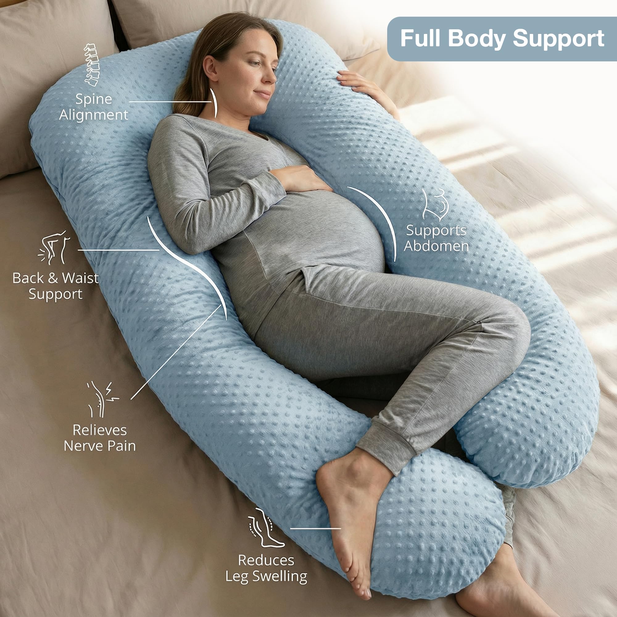 Baybee Maternity Pillows for Pregnancy Sleeping with 360° - Image 39