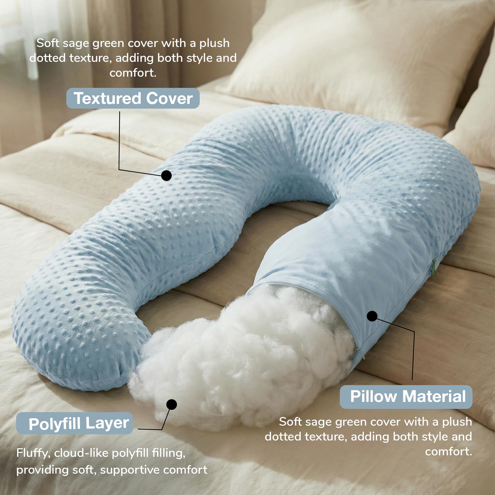 Baybee Maternity Pillows for Pregnancy Sleeping with 360° - Image 40