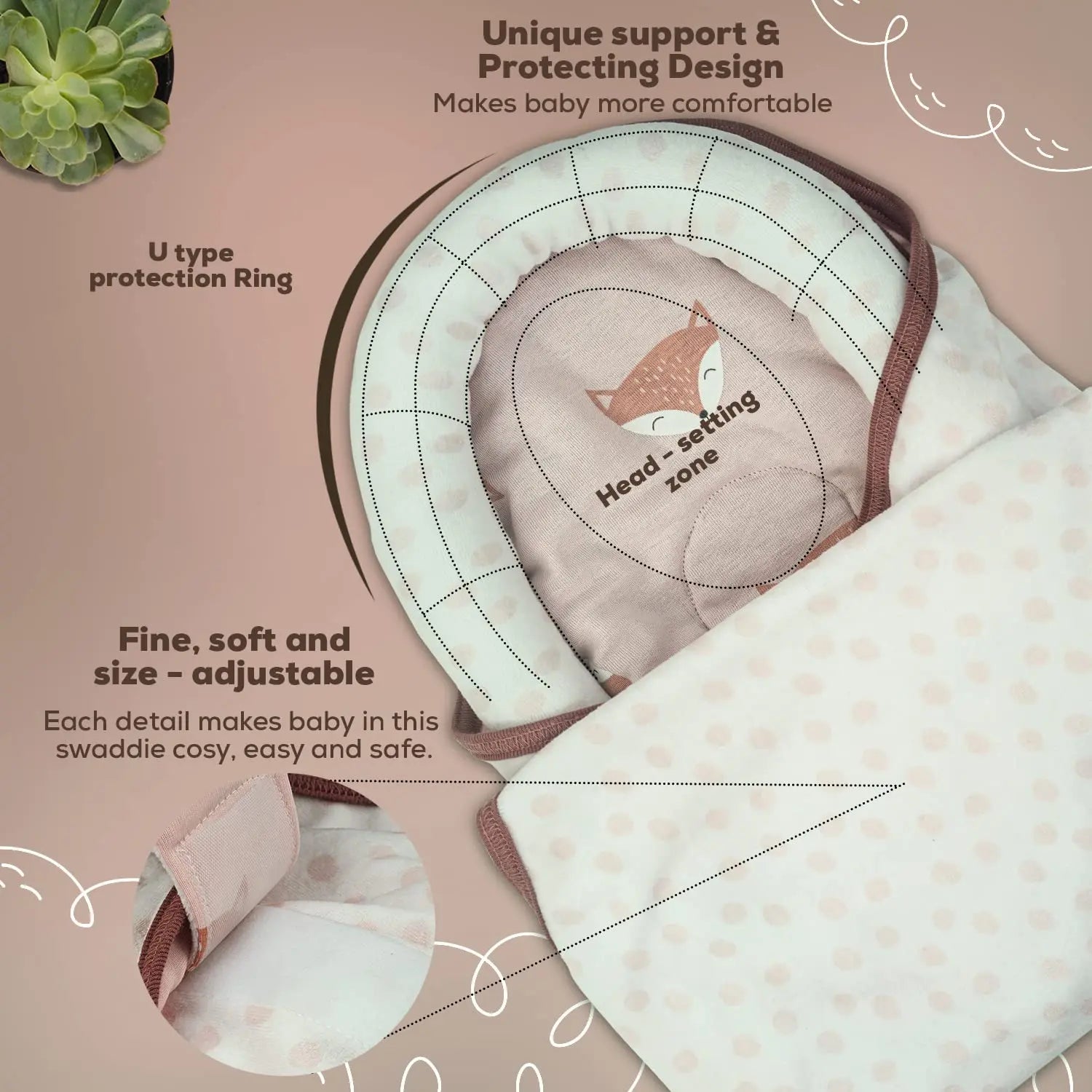 Baybee Cotton Baby Snuggle Pod Swaddle Wrap for Newborn - Image 15