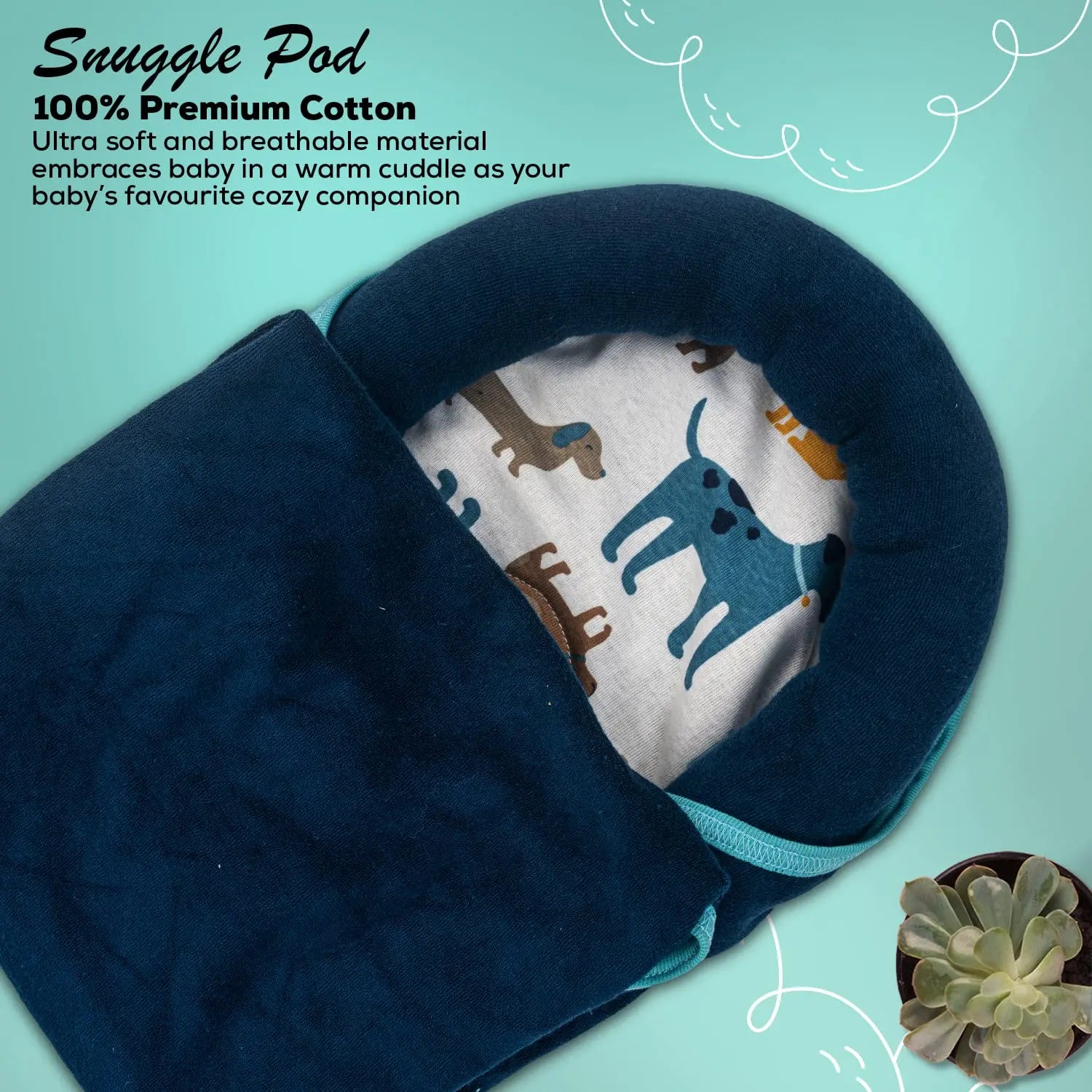 Baybee Cotton Baby Snuggle Pod Swaddle Wrap for Newborn - Image 19
