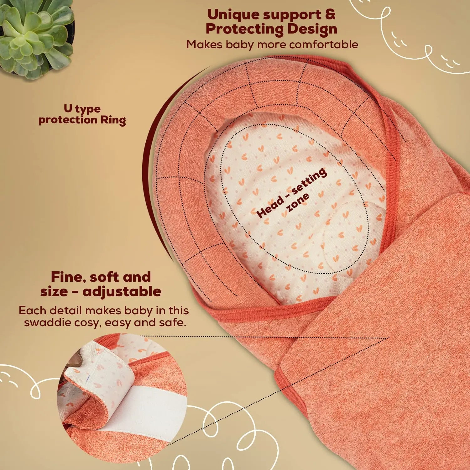 Baybee Cotton Baby Snuggle Pod Swaddle Wrap for Newborn - Image 39