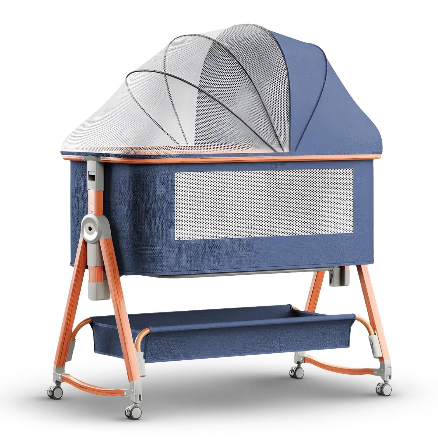 Baybee_3_in_1_Baby_Bedside_Crib_Cradle_with_6_Height_Adjustm_01 Baybee 3 in 1 Baby Bedside Crib Cradle with 6 Height Adjustments - Image 1