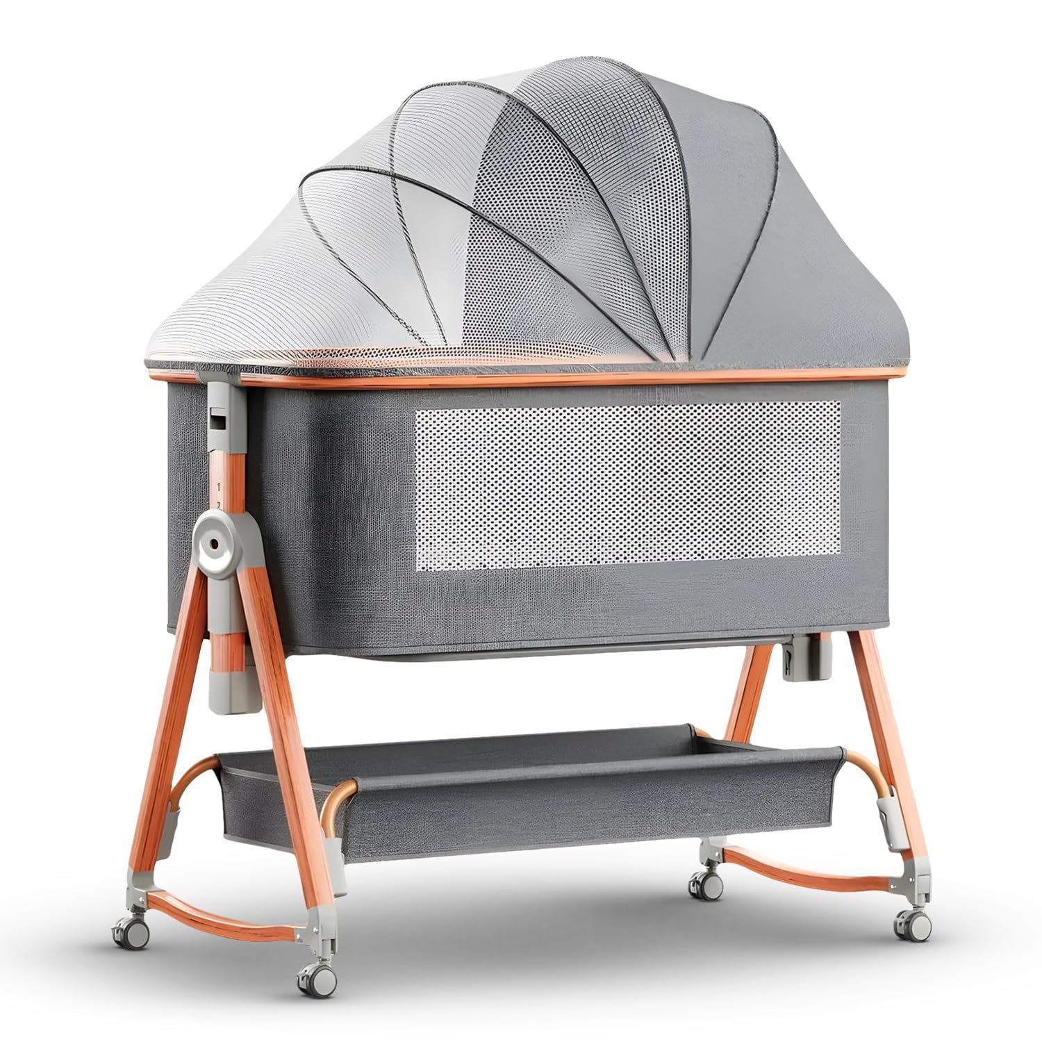 Baybee 3 in 1 Baby Bedside Crib Cradle with 6 Height Adjustments - Image 15