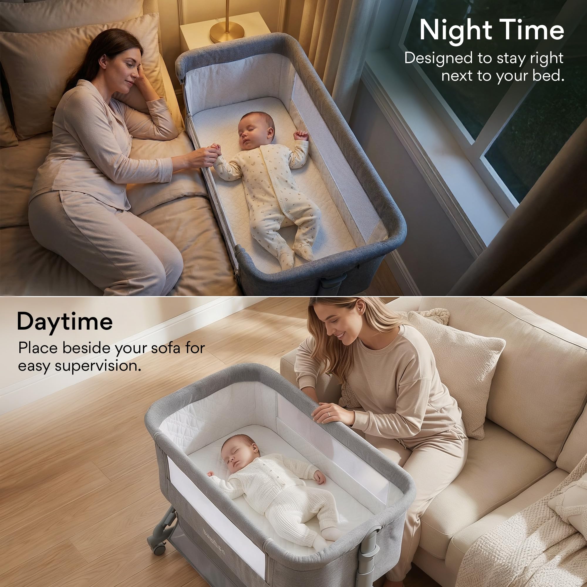 Baybee Bedside Crib for Baby with Rocking Mode - Image 2