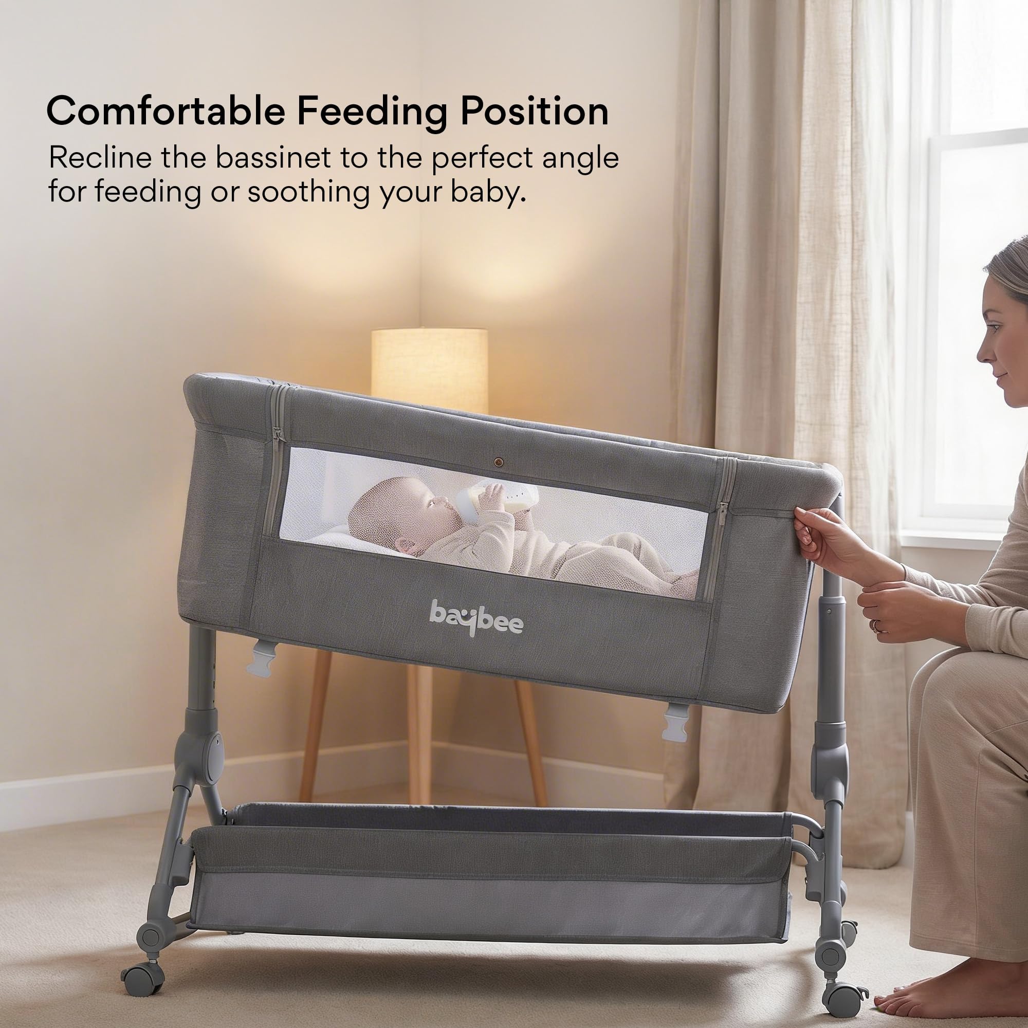 Baybee Bedside Crib for Baby with Rocking Mode - Image 5