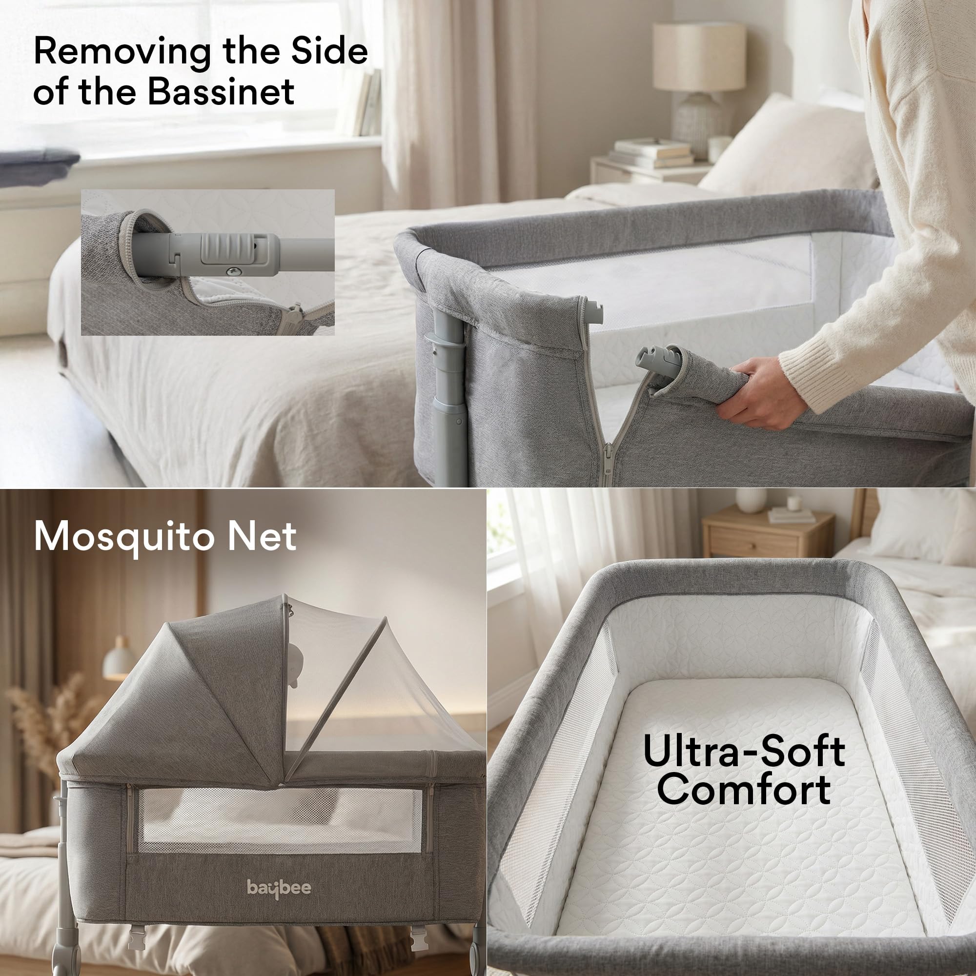 Baybee Bedside Crib for Baby with Rocking Mode - Image 6