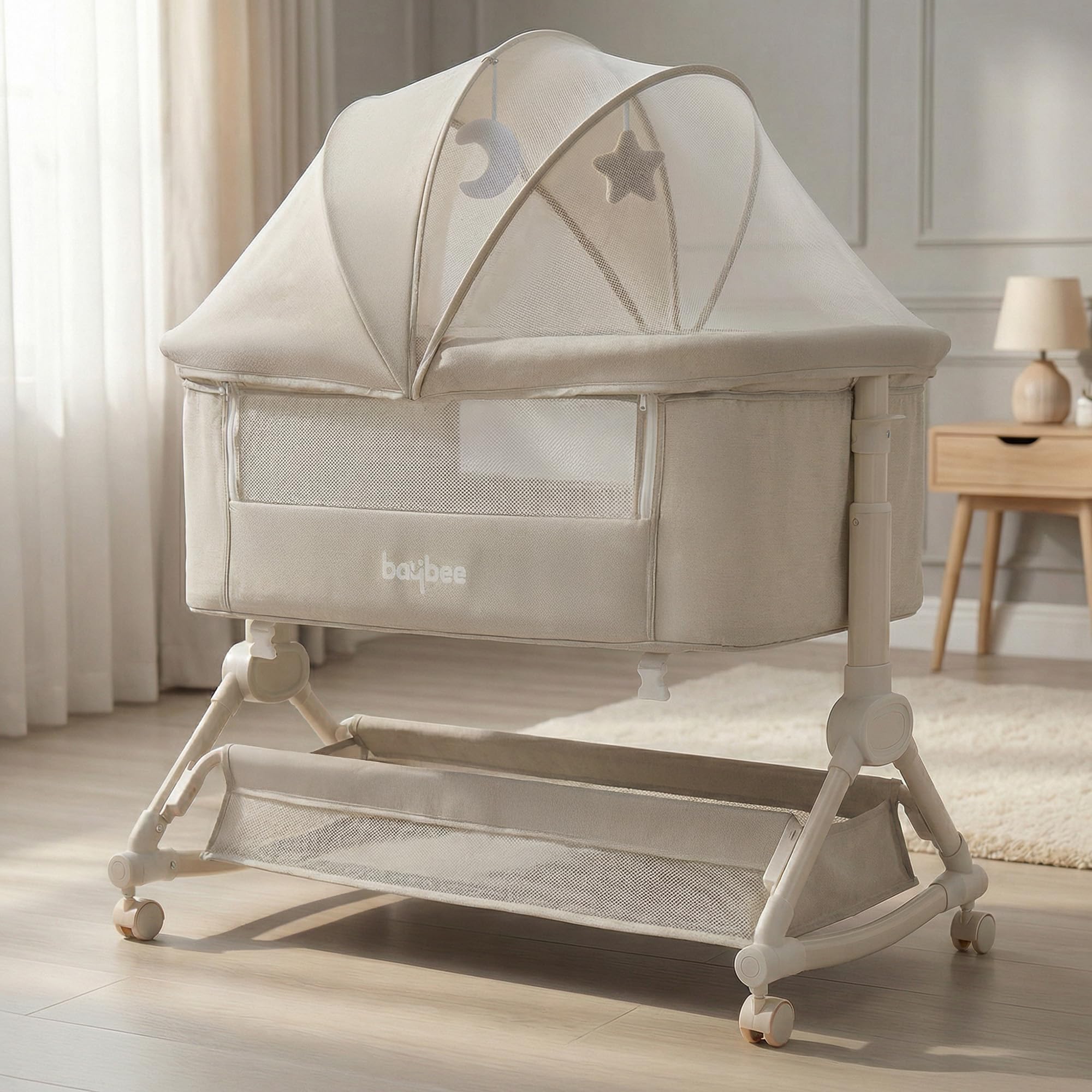 Baybee Bedside Crib for Baby with Rocking Mode - Image 9