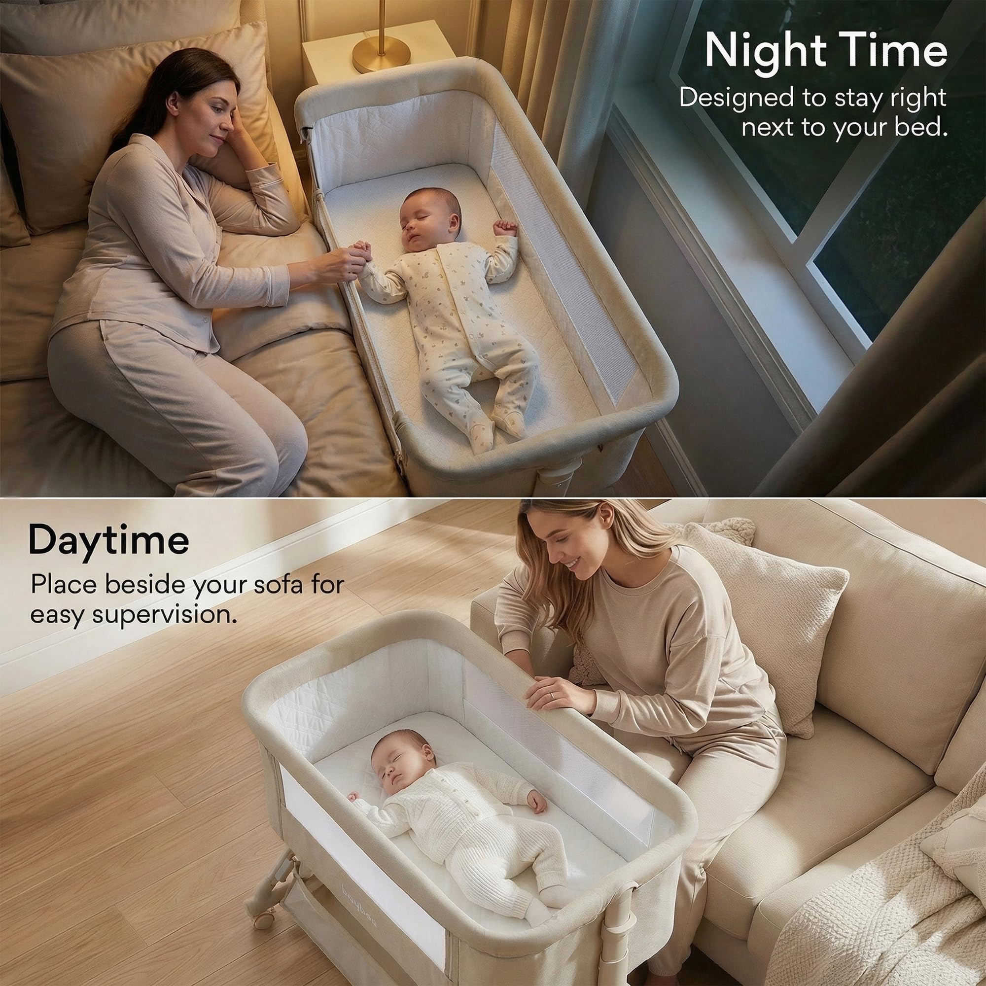 Baybee Bedside Crib for Baby with Rocking Mode - Image 10