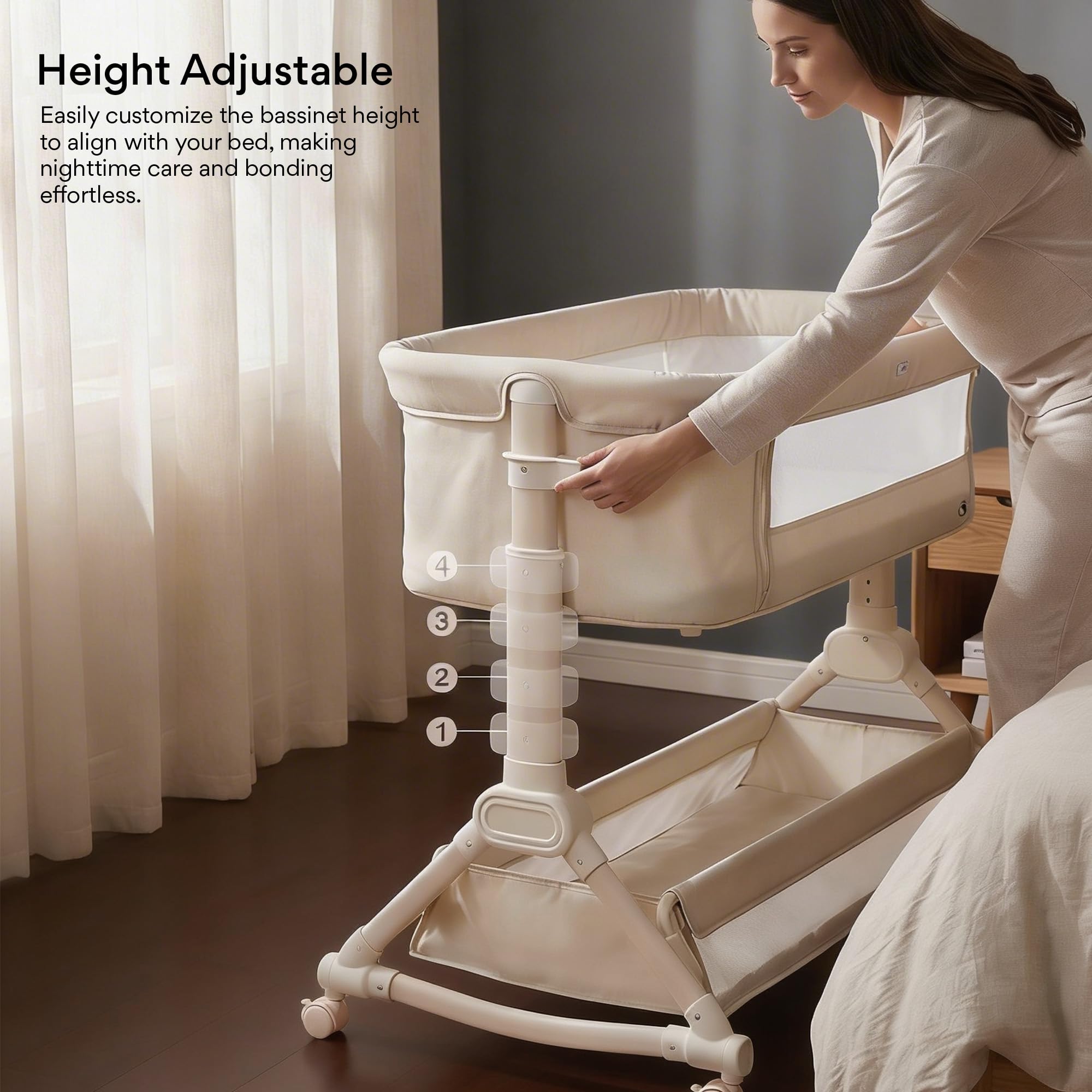 Baybee Bedside Crib for Baby with Rocking Mode - Image 12
