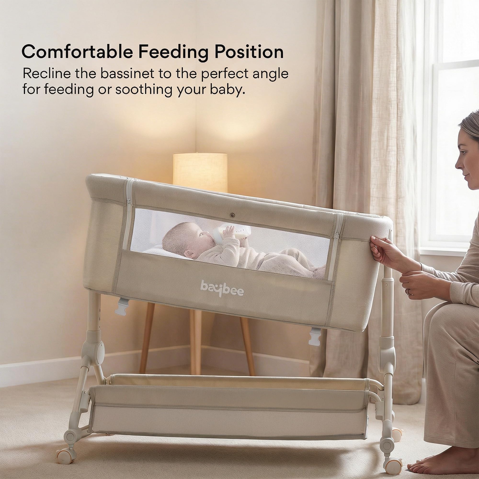 Baybee Bedside Crib for Baby with Rocking Mode - Image 13