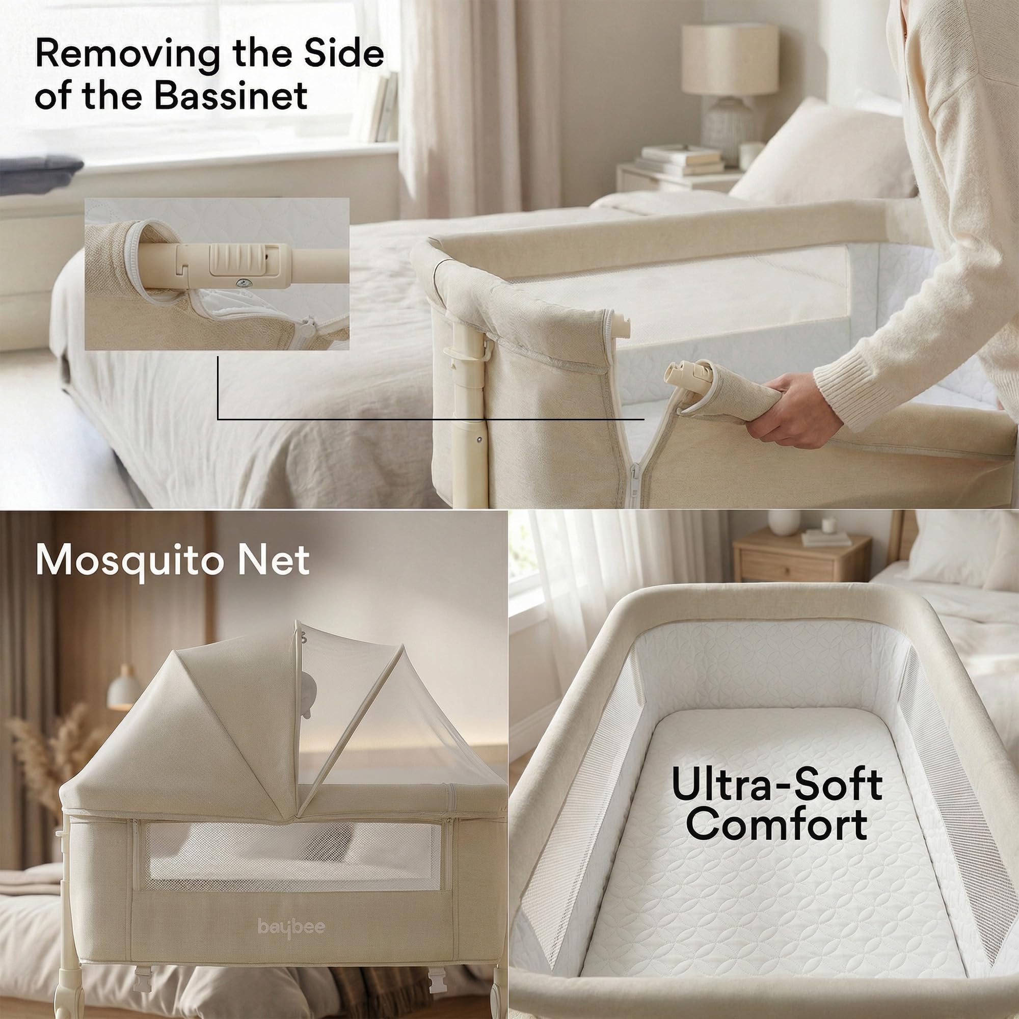 Baybee Bedside Crib for Baby with Rocking Mode - Image 14