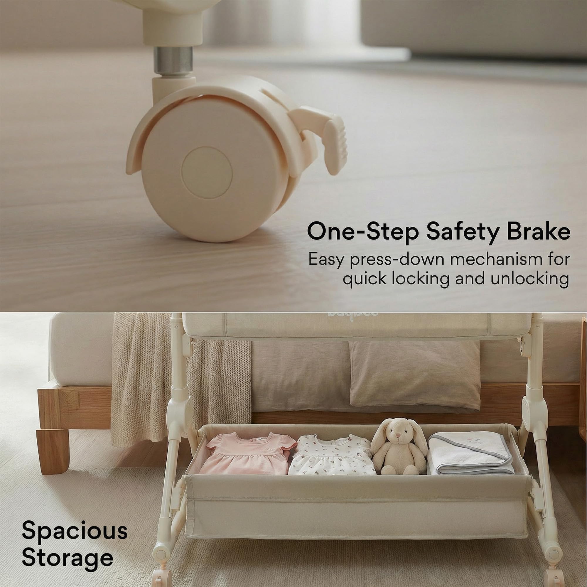 Baybee Bedside Crib for Baby with Rocking Mode - Image 15