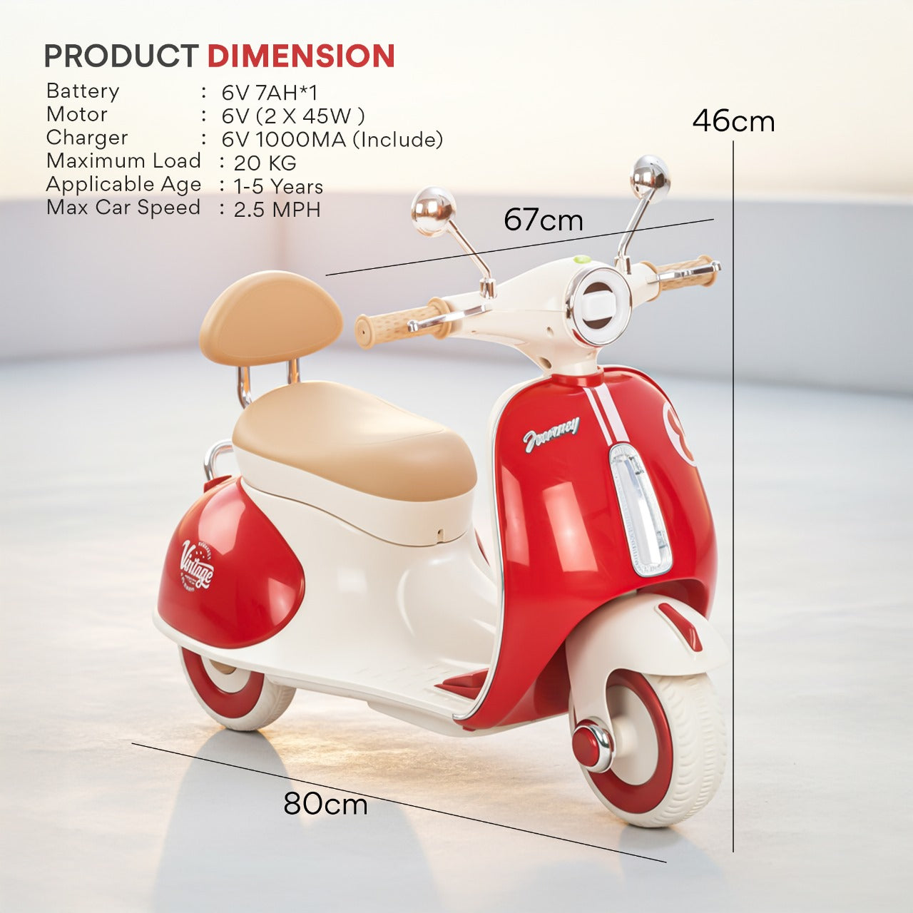 Baybee Vintage Battery Operated Bike for Kids - Image 7