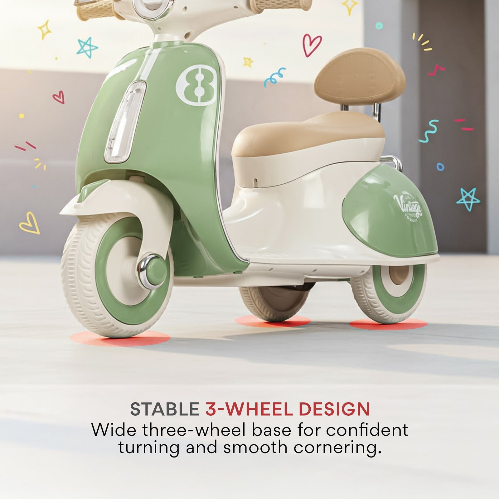 Baybee Vintage Battery Operated Bike for Kids - Image 13