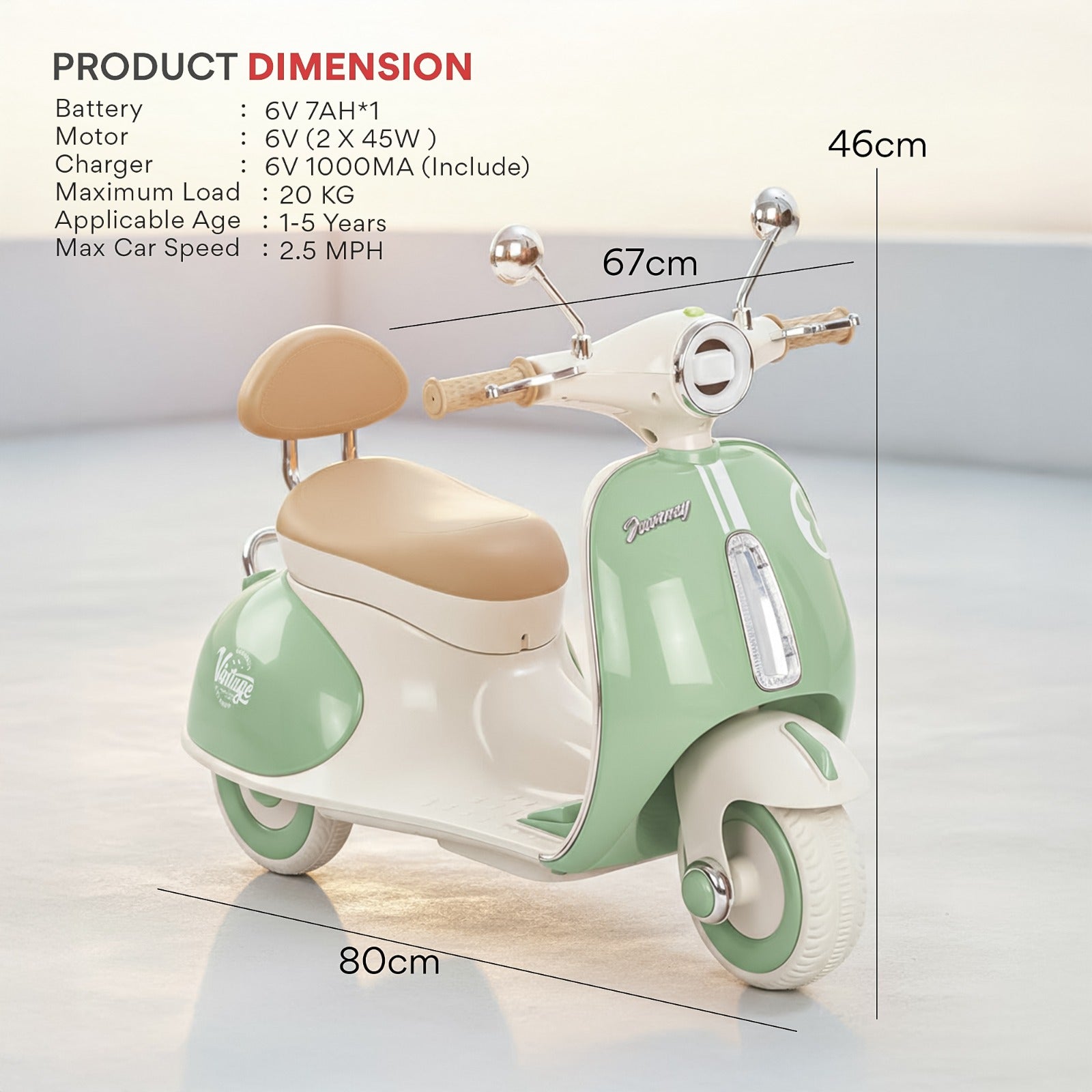 Baybee Vintage Battery Operated Bike for Kids - Image 15