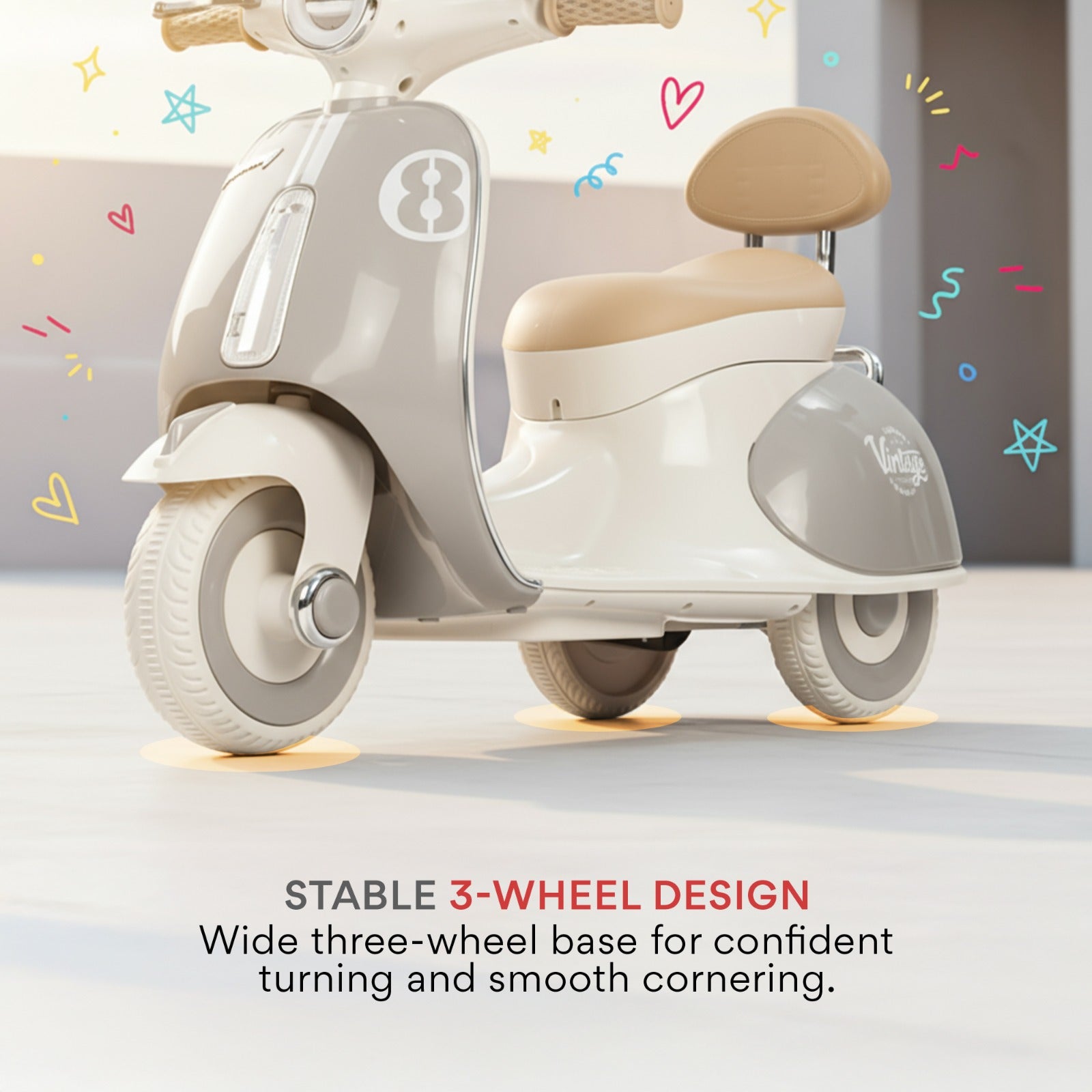 Baybee Vintage Battery Operated Bike for Kids - Image 45