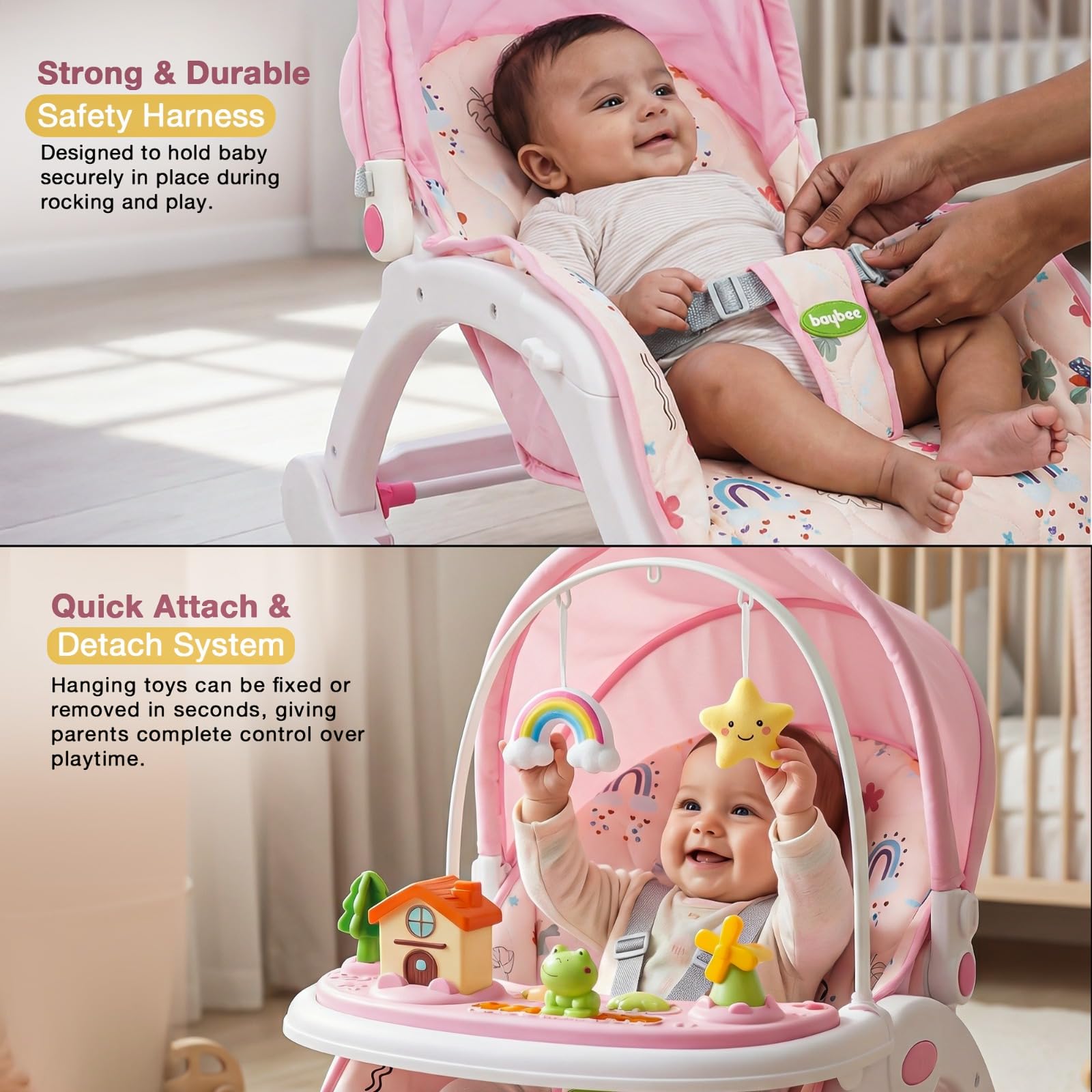 Baybee 3 in 1 Baby Rocker Chair - Image 13