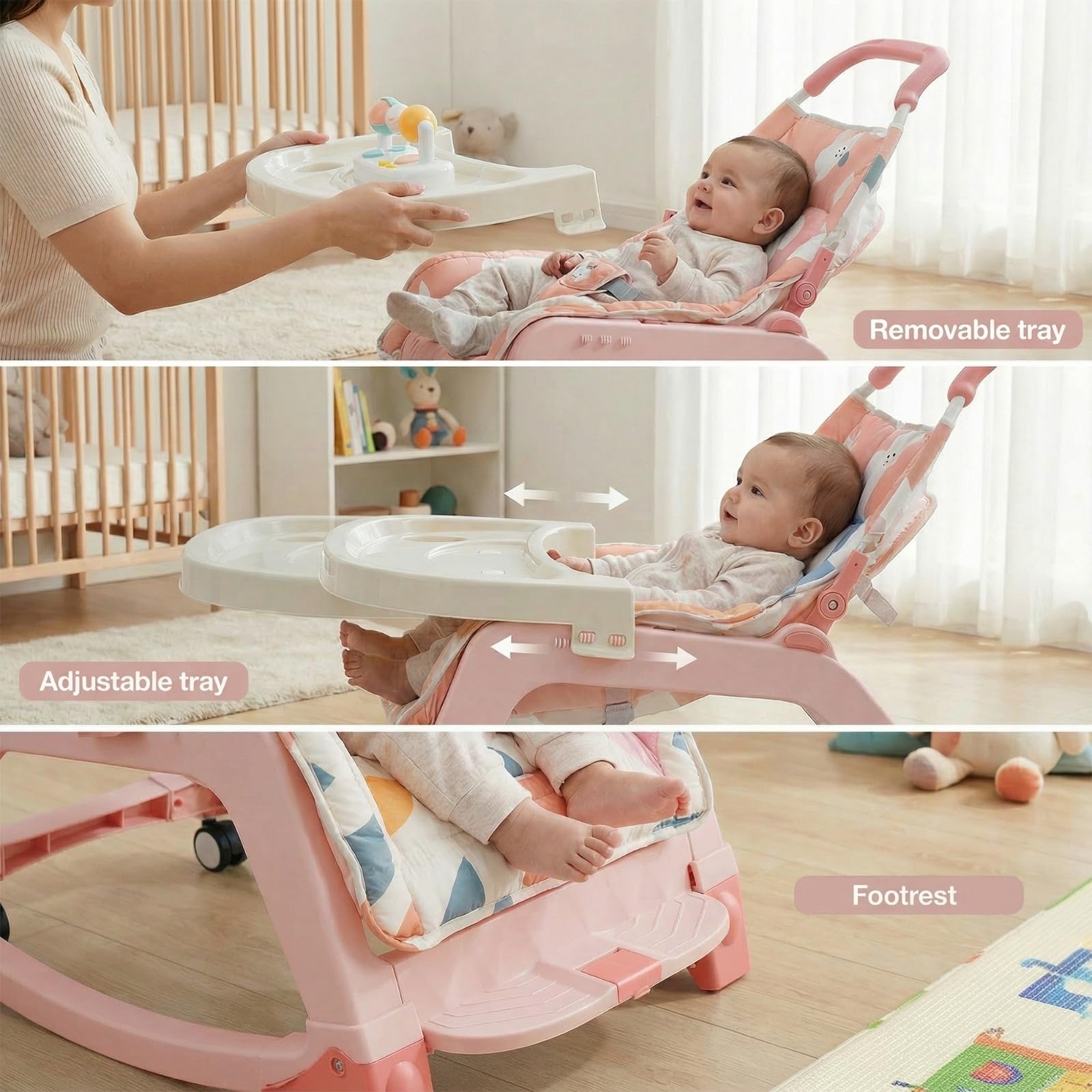 Baybee 5 in 1 Baby Rocking Chair for Kids - Image 22