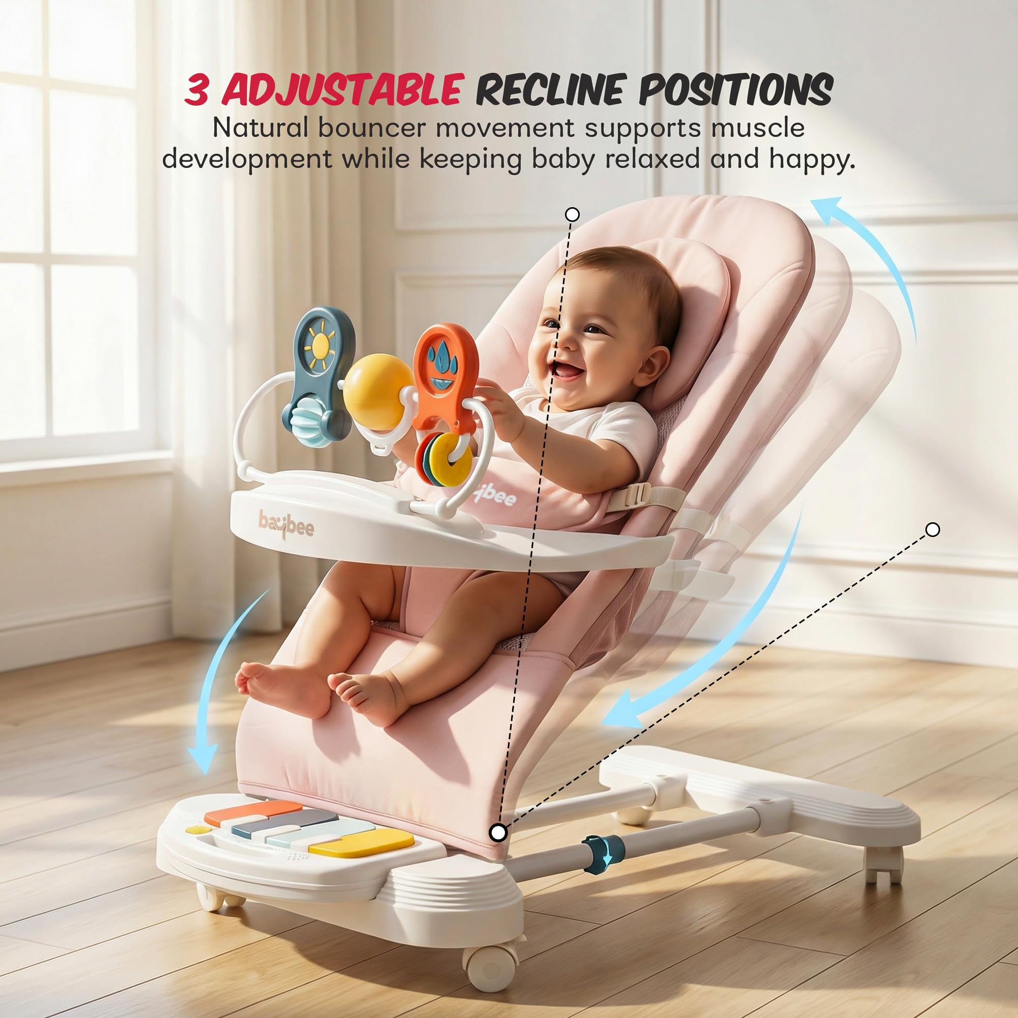 Baybee Nestra Rocker for Baby Bouncer with Music - Image 5