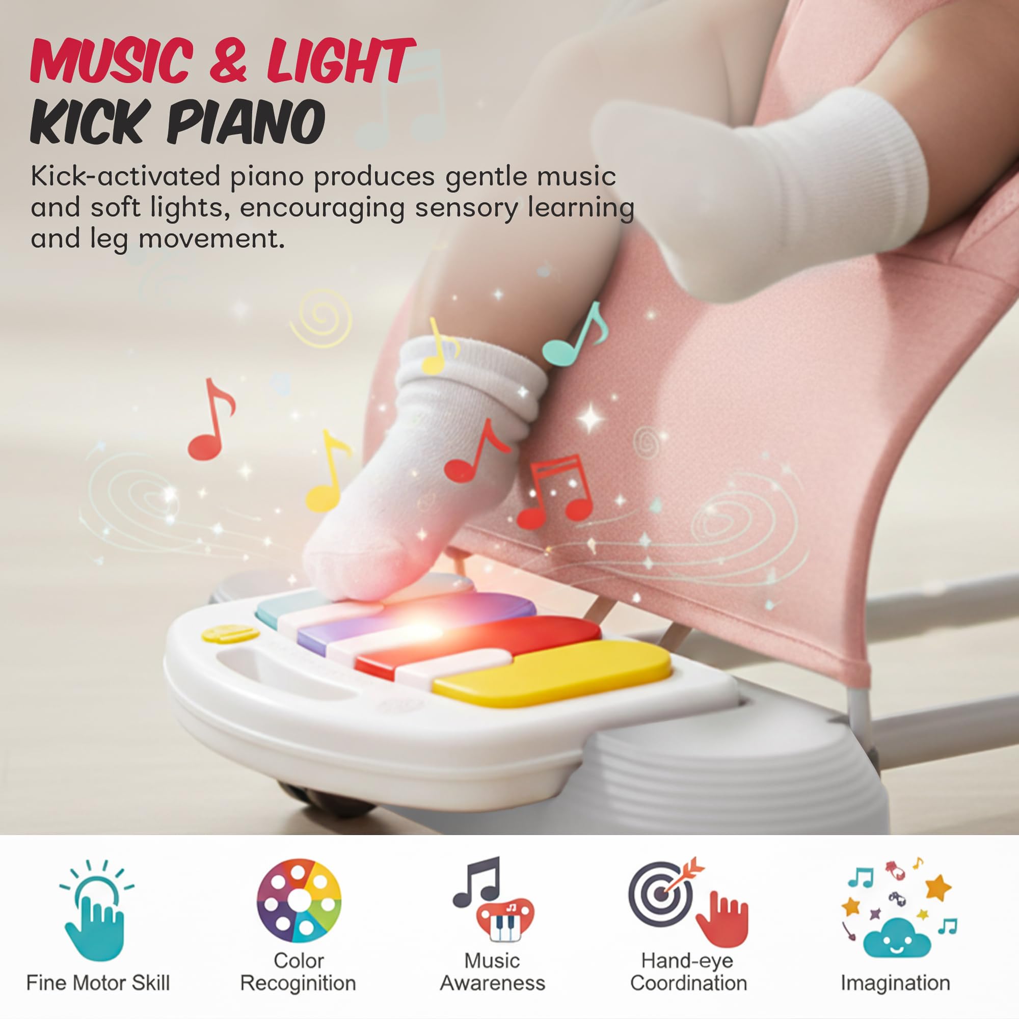 Baybee Nestra Rocker for Baby Bouncer with Music - Image 7