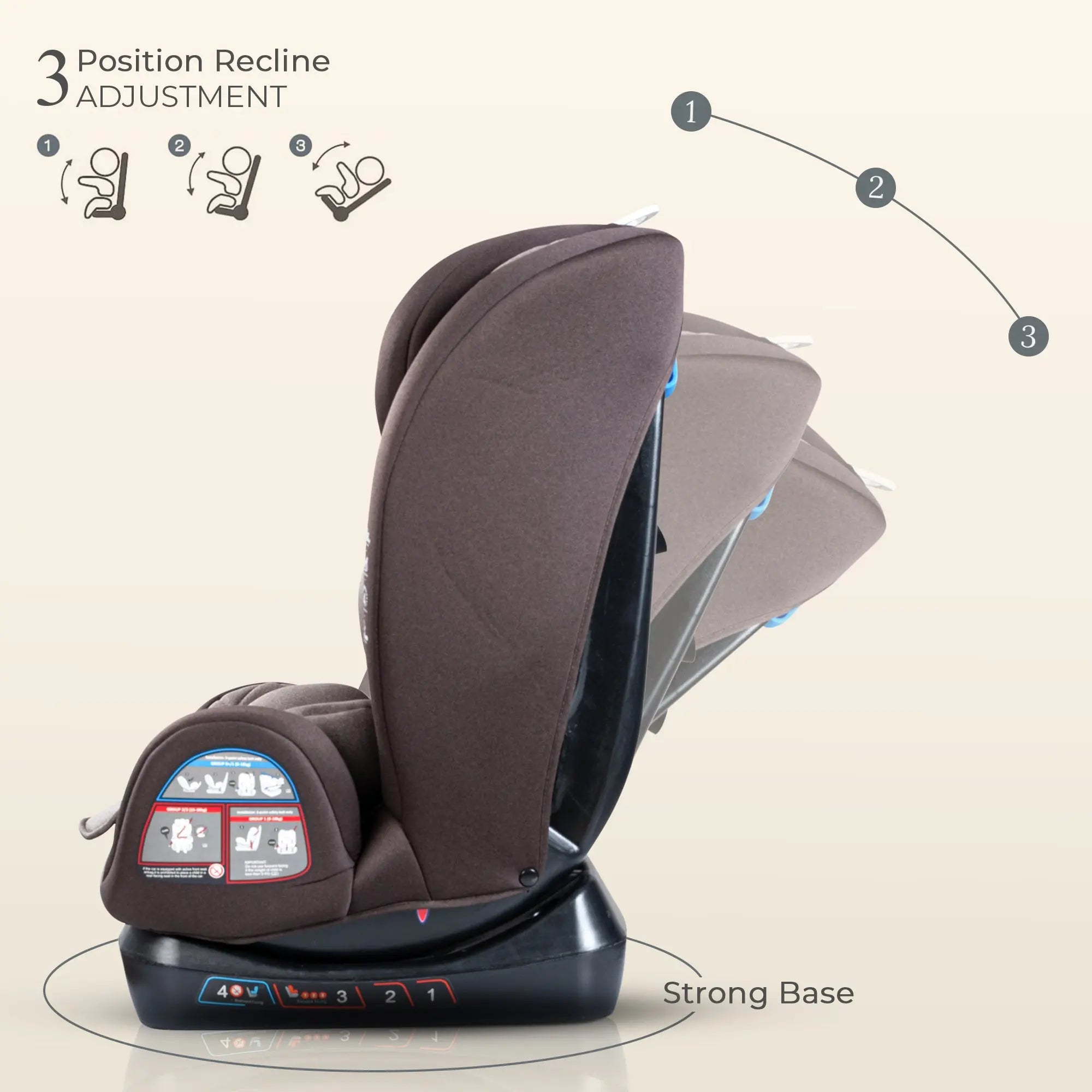 Baybee Convertible Infant Car Seat for Baby 0 to 12 Years with 3 Position Recline - Image 20