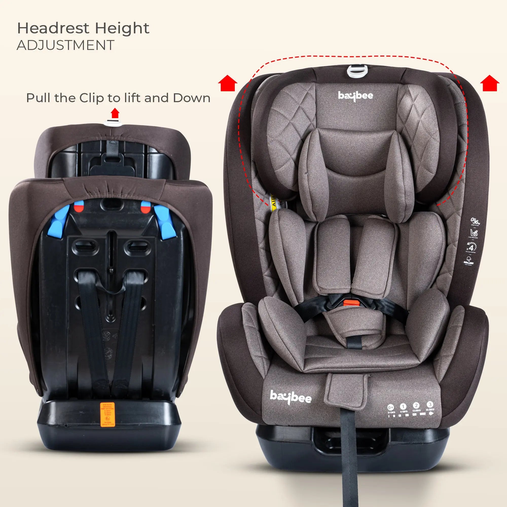 Baybee Convertible Infant Car Seat for Baby 0 to 12 Years with 3 Position Recline - Image 22