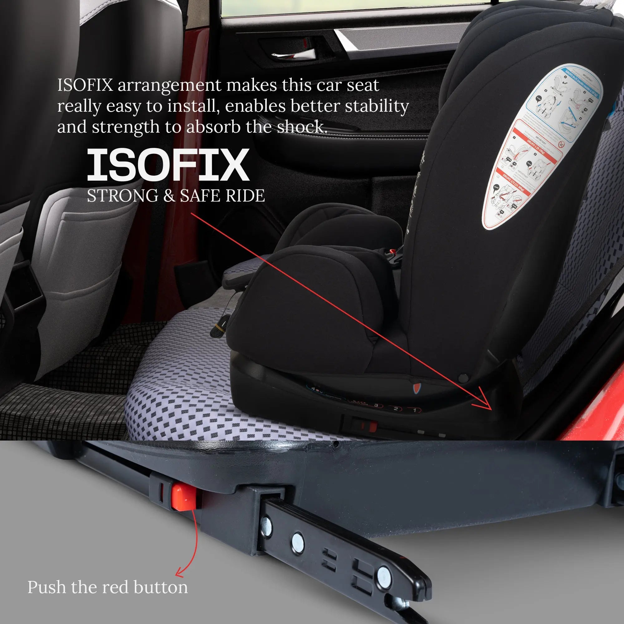 Baybee Convertible Infant Car Seat for Baby 0 to 12 Years with 3 Position Recline - Image 30