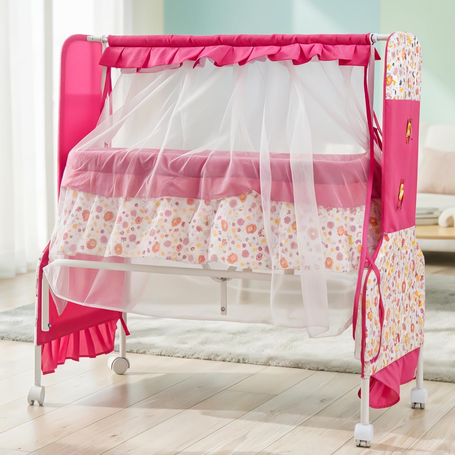 Baybee Baby Swing Cradle for Newborn Babies with Mosquito Net, Infant Jhula, Palna for Kids - Image 1