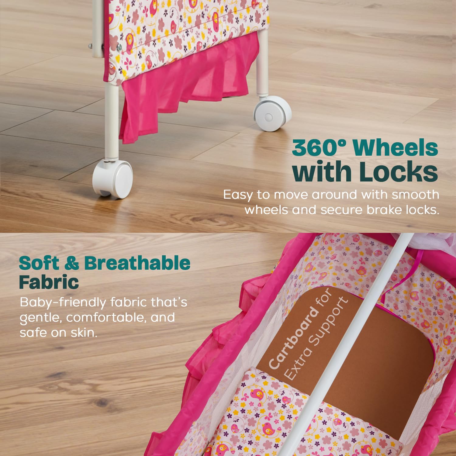 Baybee Baby Swing Cradle for Newborn Babies with Mosquito Net, Infant Jhula, Palna for Kids - Image 5