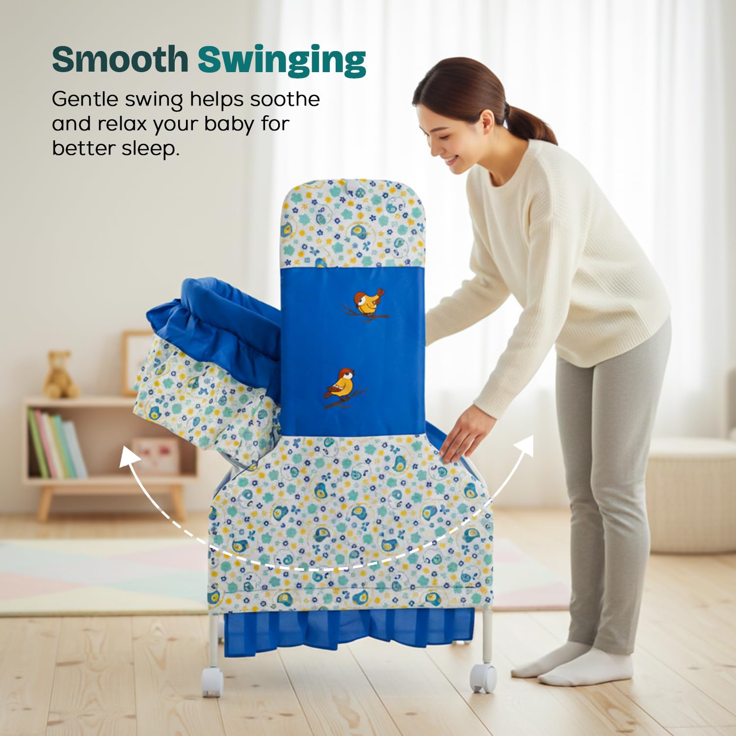 Baybee Baby Swing Cradle for Newborn Babies with Mosquito Net, Infant Jhula, Palna for Kids - Image 10