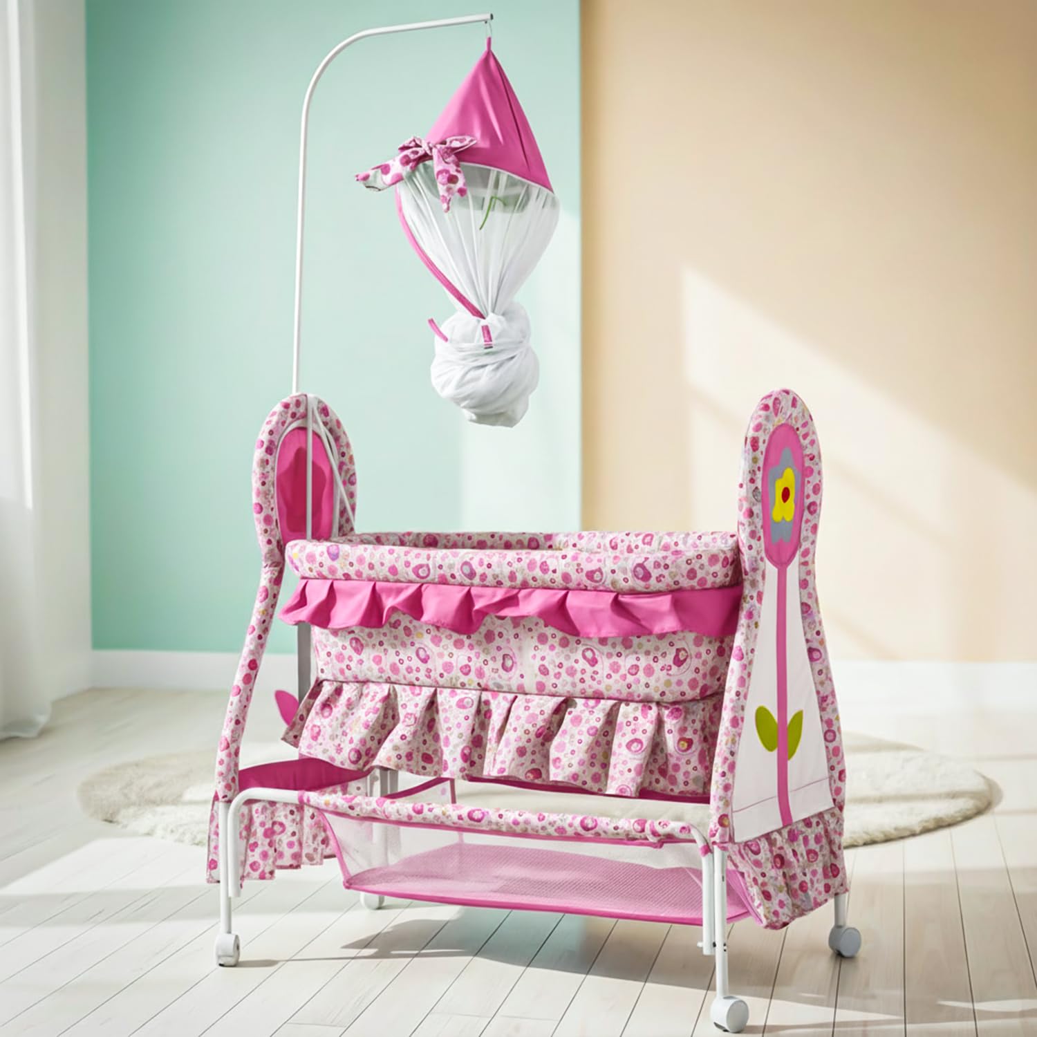 Baybee_Baby_Swing_Cradle_with_Mosquito_Net_Infant_Jhula_Paln_01 Baybee Baby Swing Cradle with Mosquito Net Infant Jhula & Palna for Newborns - Image 1