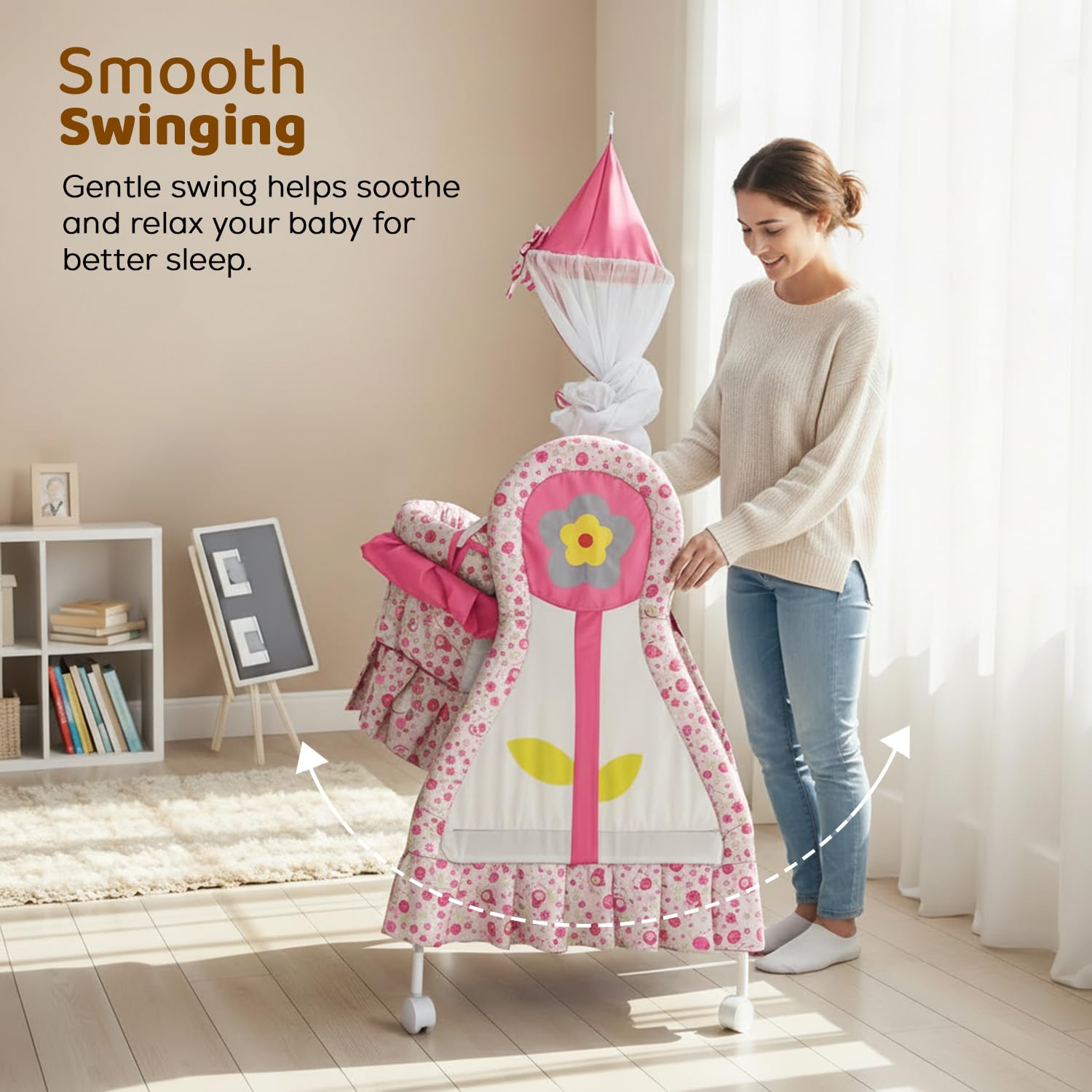 Baybee Baby Swing Cradle with Mosquito Net Infant Jhula & Palna for Newborns - Image 4
