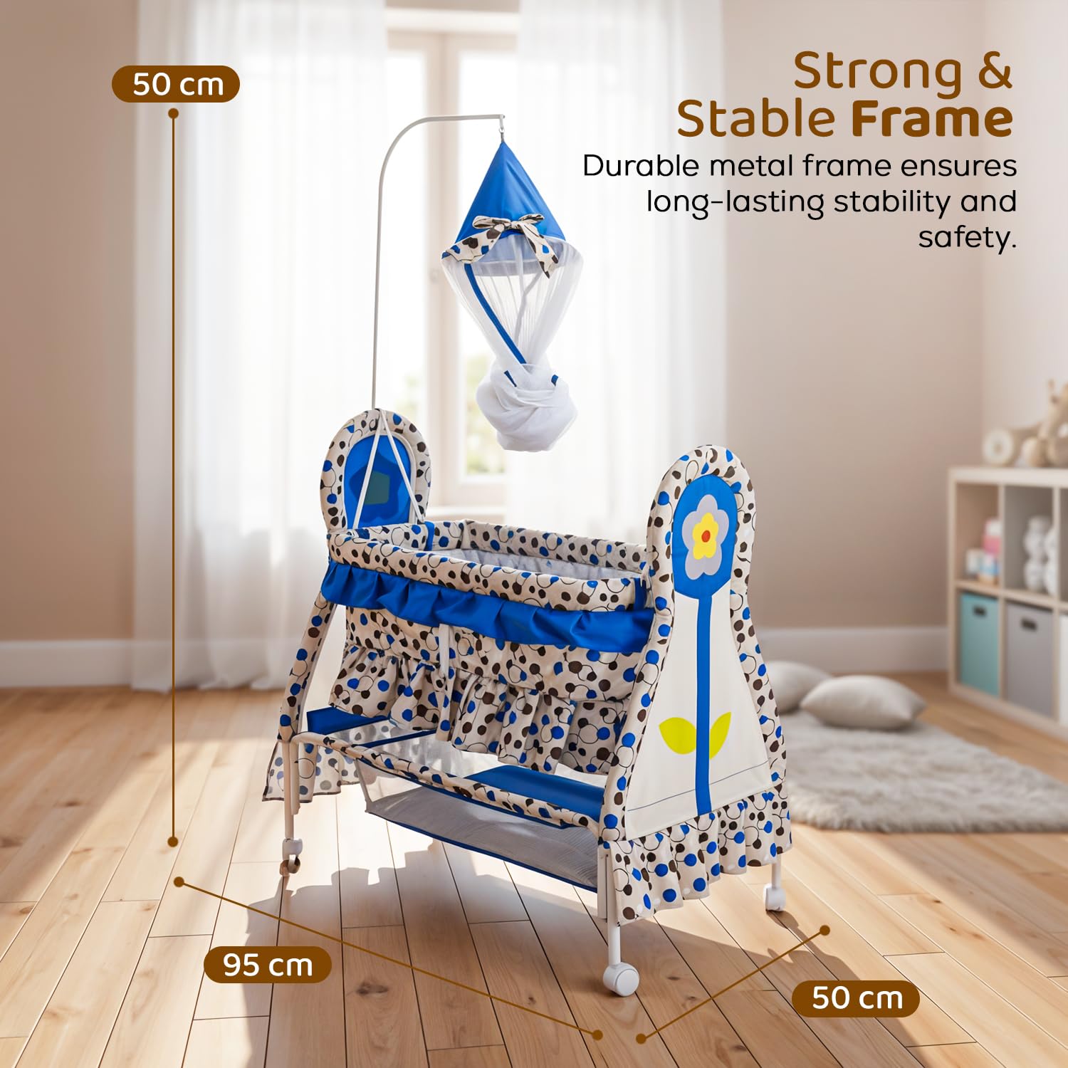 Baybee Baby Swing Cradle with Mosquito Net Infant Jhula & Palna for Newborns - Image 14